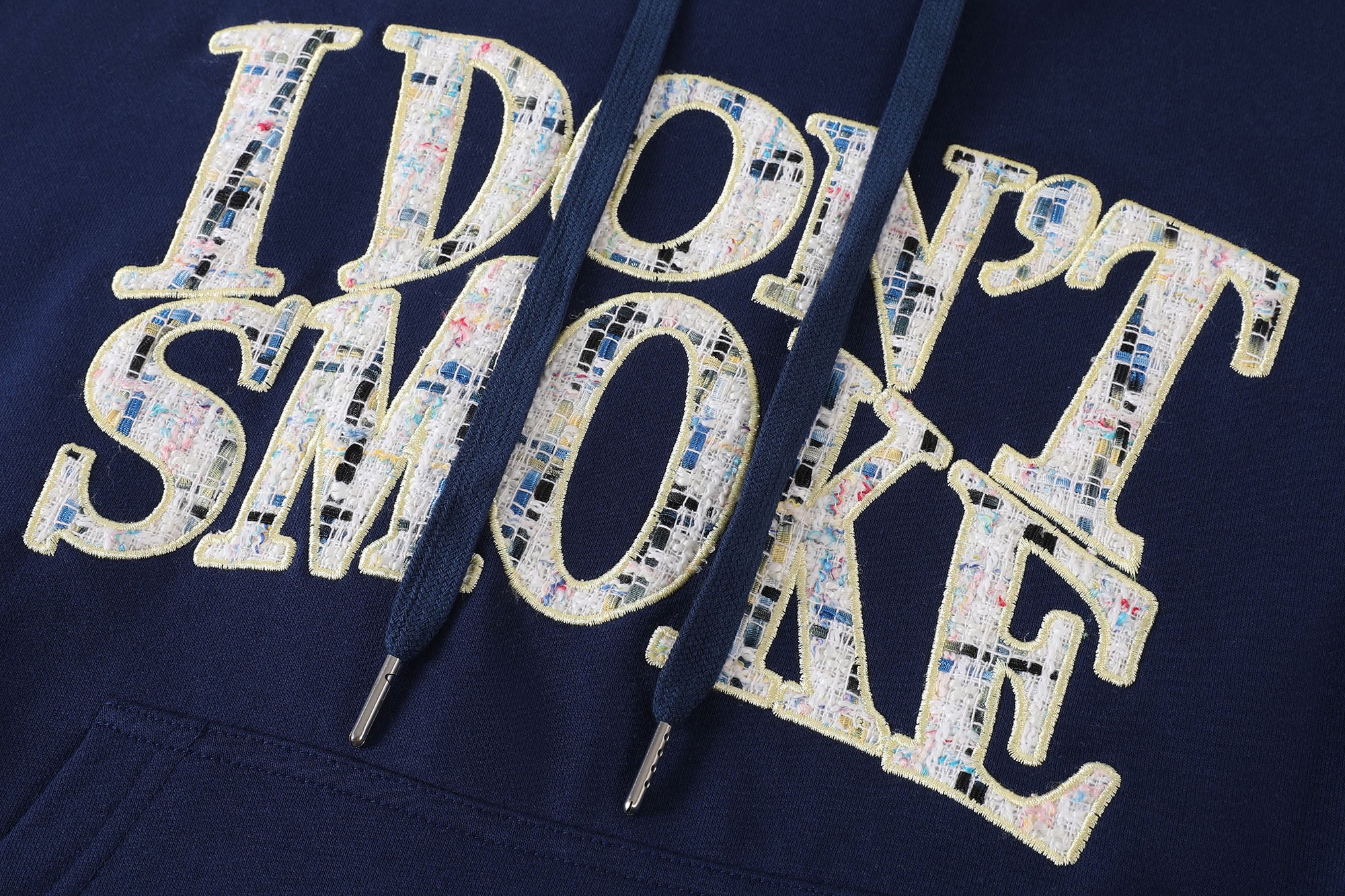 DONSMOKE Retro Embroidered Patch Whipstitch Hoodie, premium urban and streetwear designers apparel on PROJECTISR.com, DONSMOKE