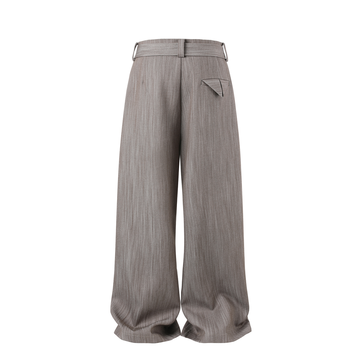 REMODUTION Asymmetrical Pleated Wide-Leg Trousers
