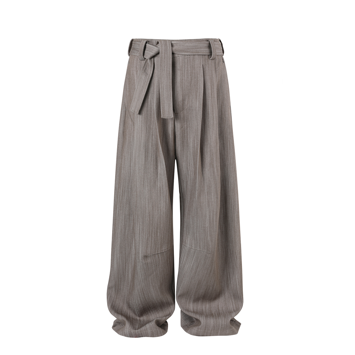 REMODUTION Asymmetrical Pleated Wide-Leg Trousers
