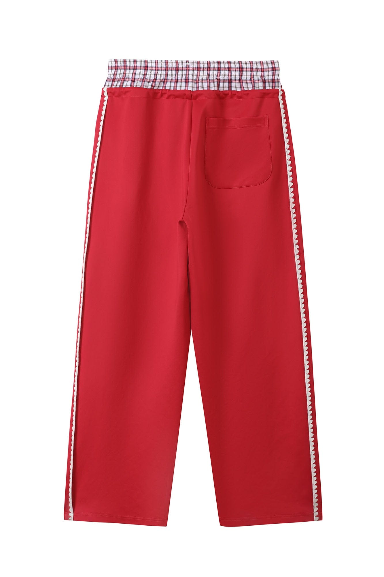 DONSMOKE Plaid Double-Waist Contrast Webbing Sweatpants, premium urban and streetwear designers apparel on PROJECTISR.com, DONSMOKE