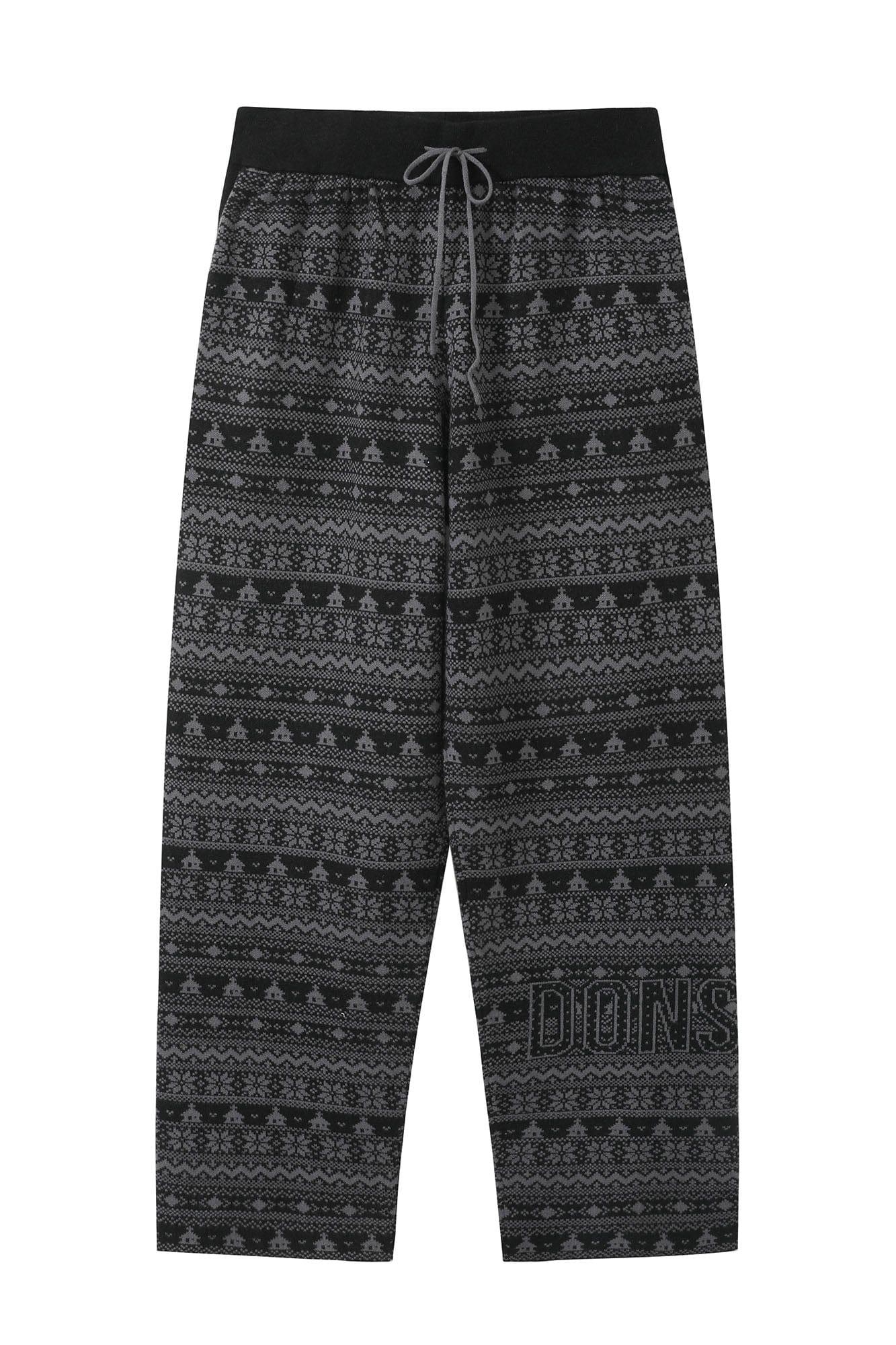 DONSMOKE Fair Isle Knit Wide-Leg Pants, premium urban and streetwear designers apparel on PROJECTISR.com, DONSMOKE