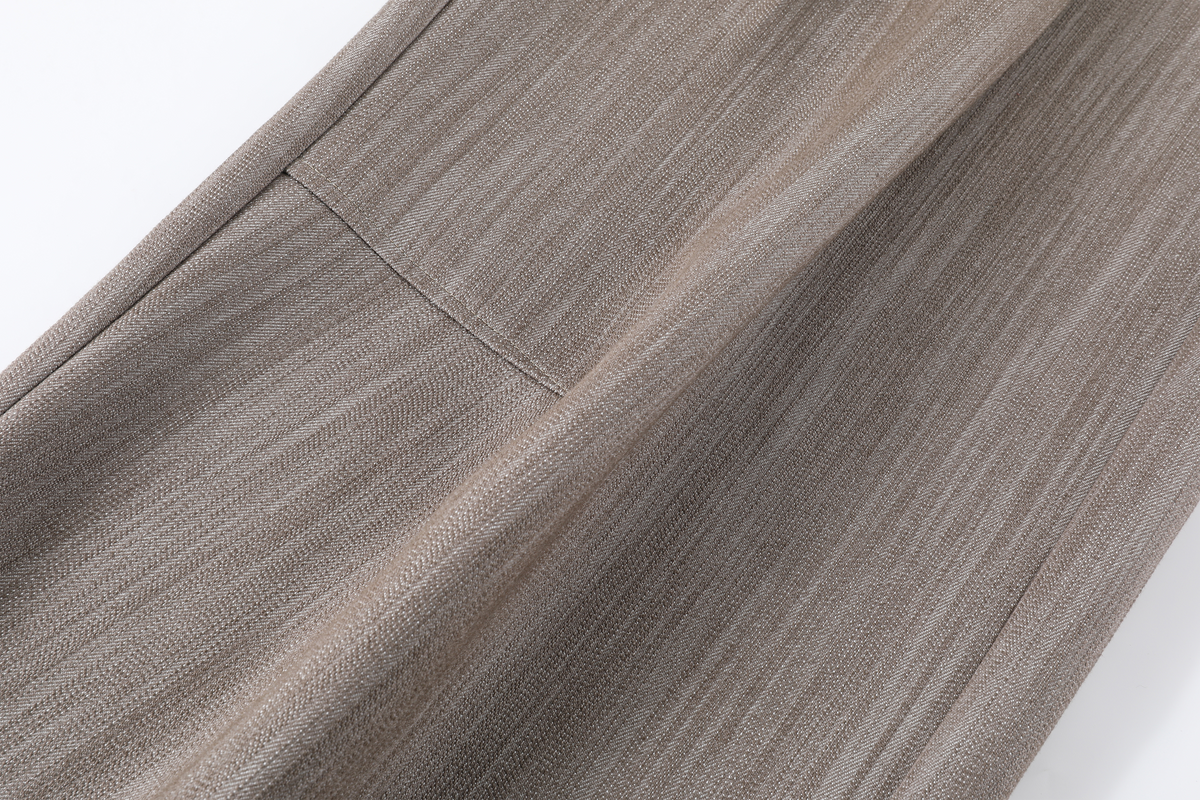 REMODUTION Asymmetrical Pleated Wide-Leg Trousers