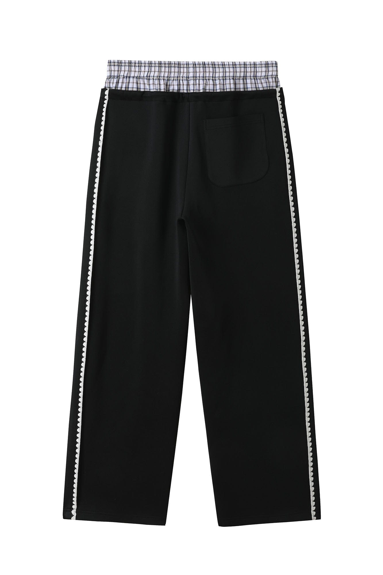DONSMOKE Plaid Double-Waist Contrast Webbing Sweatpants, premium urban and streetwear designers apparel on PROJECTISR.com, DONSMOKE
