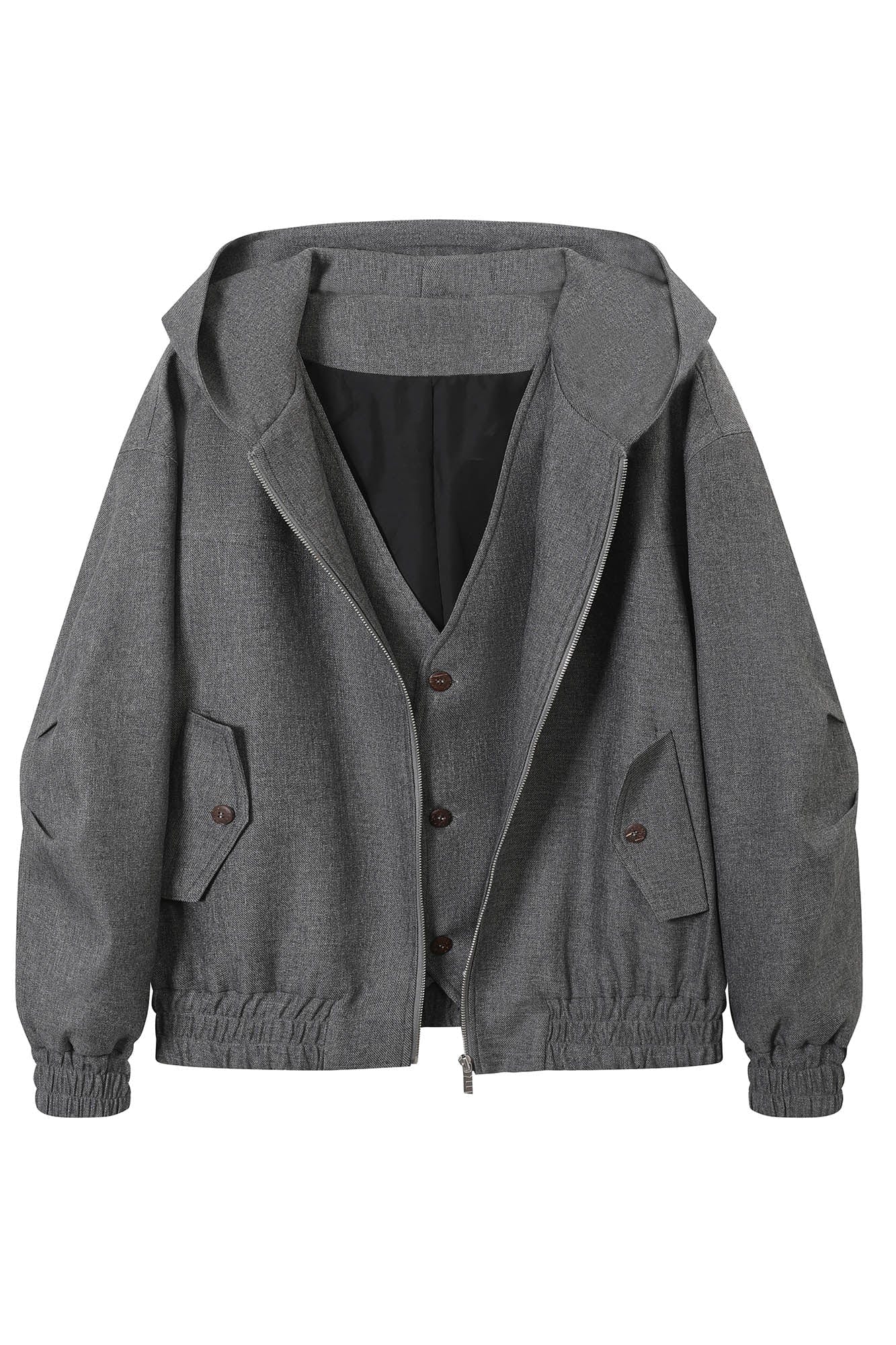 KREATE Layered Hooded Jacket, premium urban and streetwear designers apparel on PROJECTISR.com, KREATE