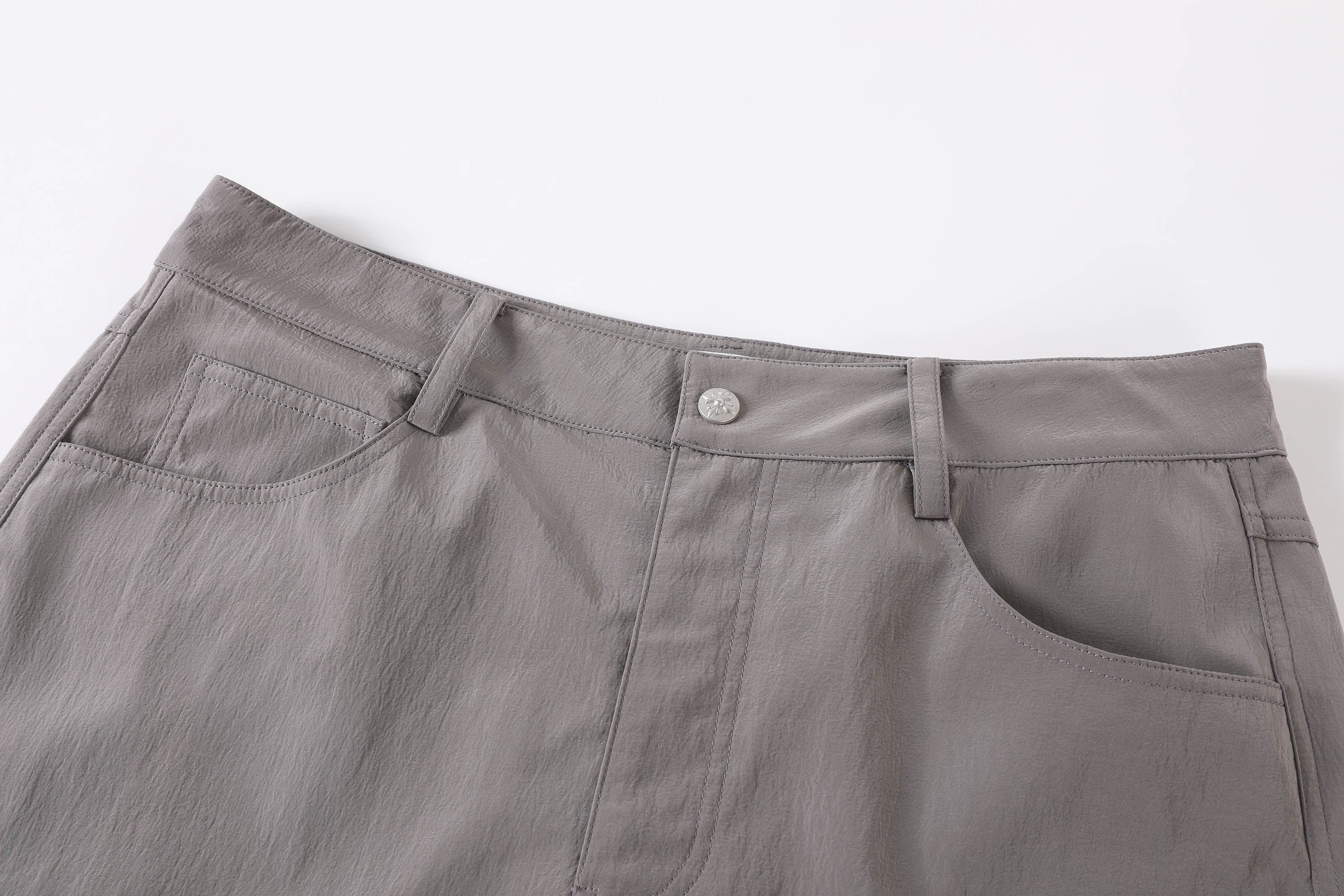 KREATE Liquid Metal Crinkled Flared Cargo, premium urban and streetwear designers apparel on PROJECTISR.com, KREATE