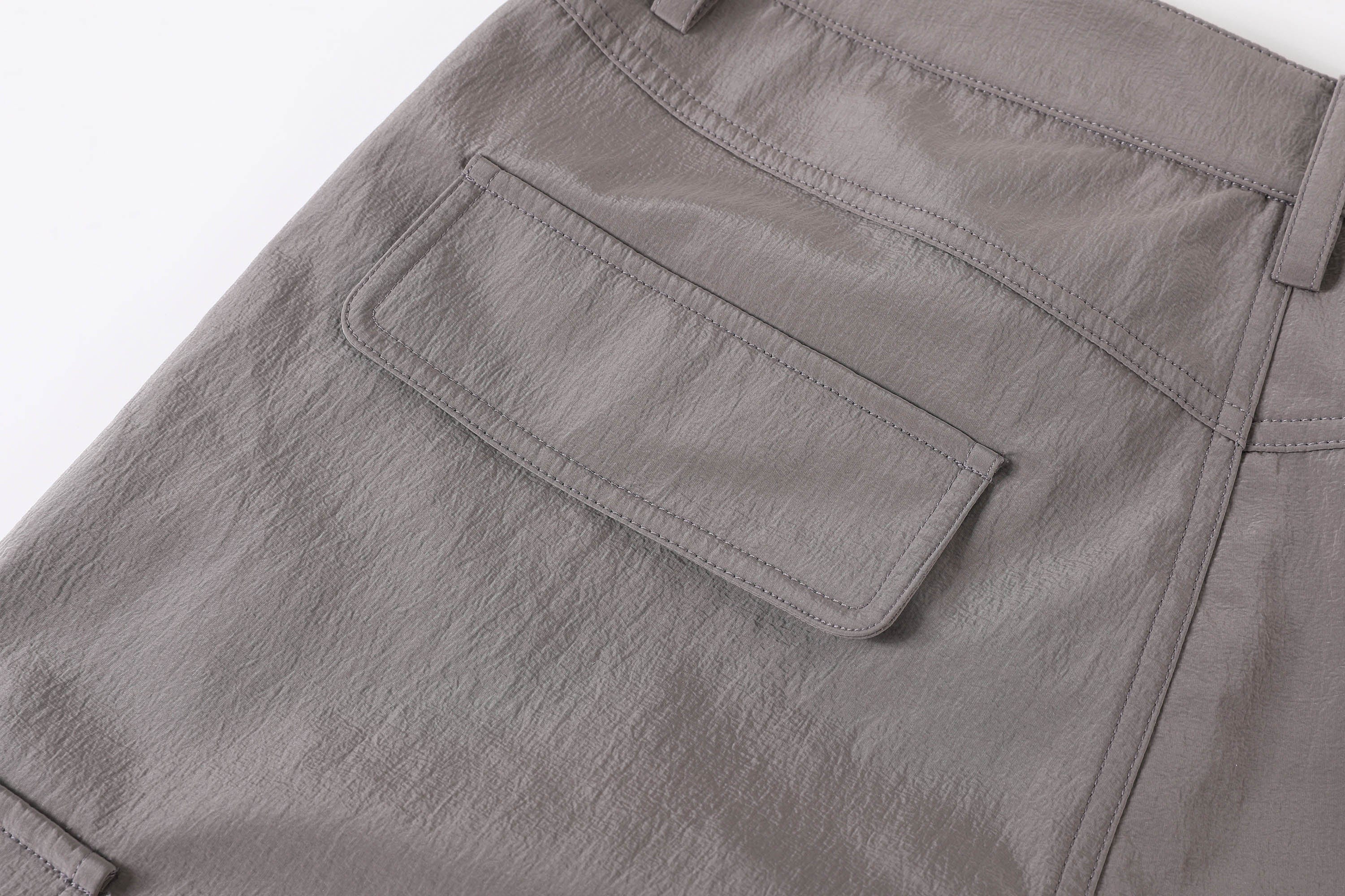 KREATE Liquid Metal Crinkled Flared Cargo, premium urban and streetwear designers apparel on PROJECTISR.com, KREATE