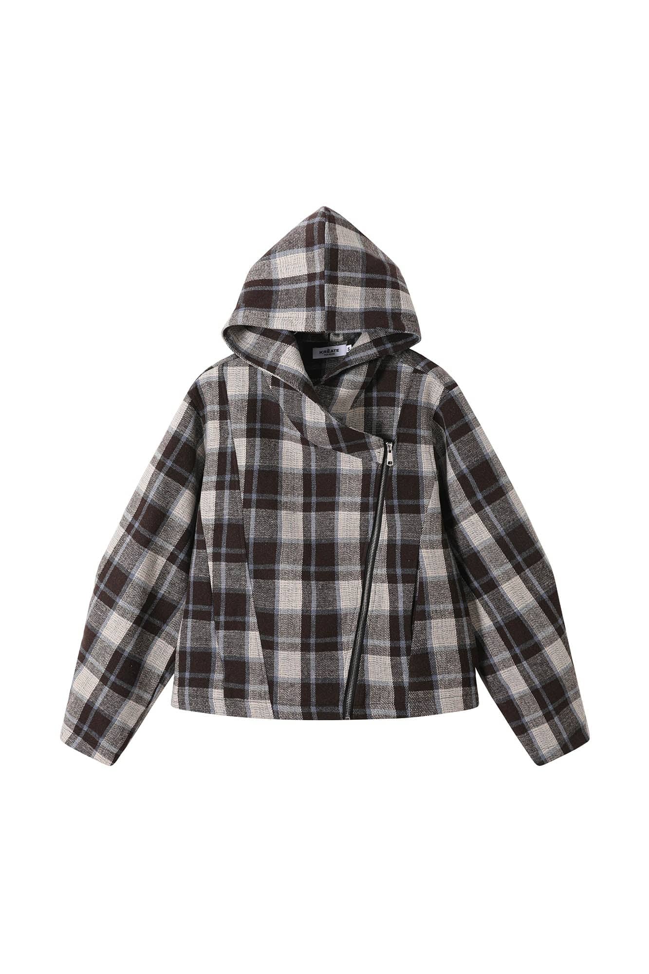 KREATE Asymmetrical Zipper Hooded Jacket, premium urban and streetwear designers apparel on PROJECTISR.com, KREATE