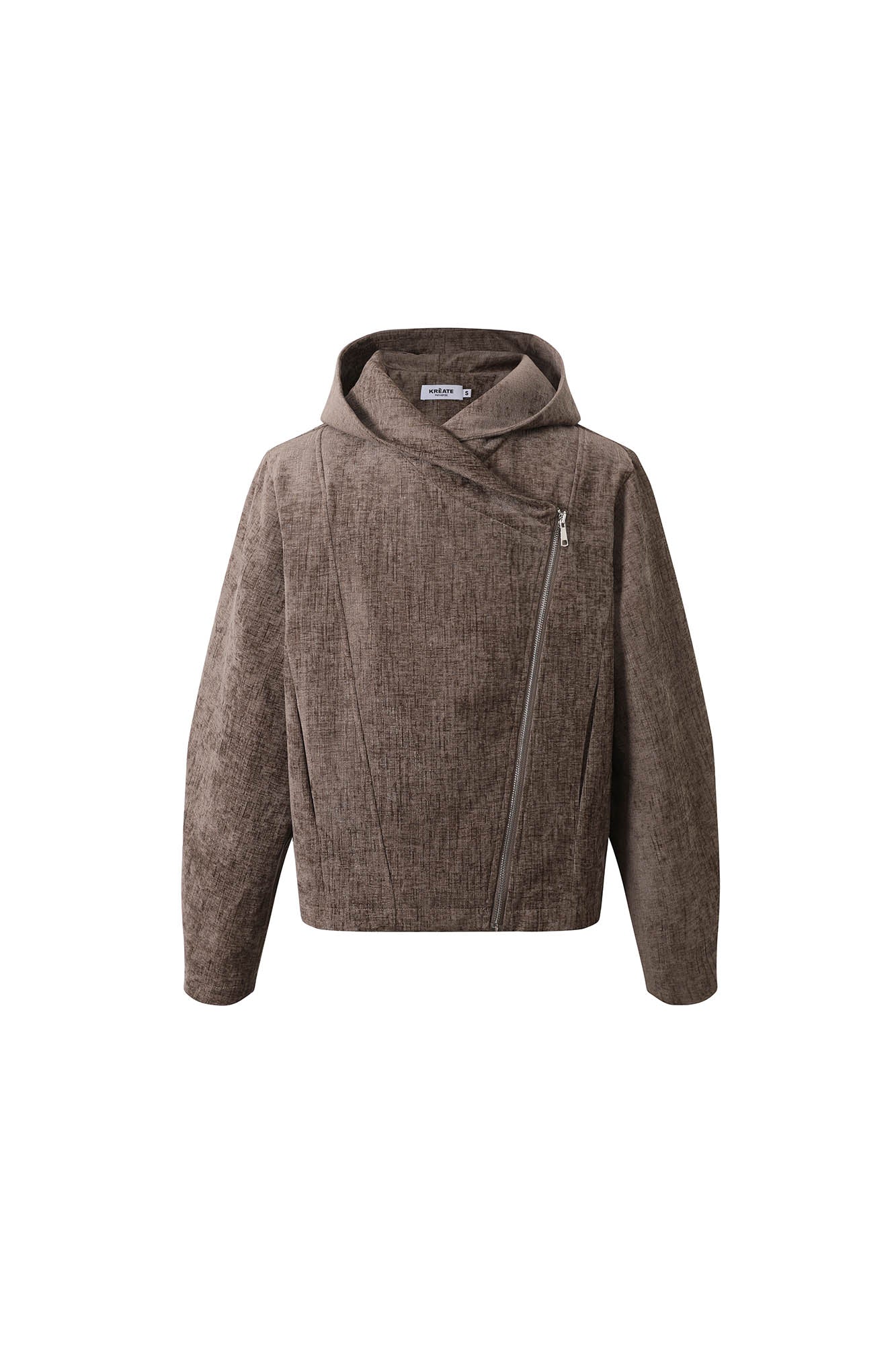KREATE Asymmetrical Zipper Hooded Jacket, premium urban and streetwear designers apparel on PROJECTISR.com, KREATE
