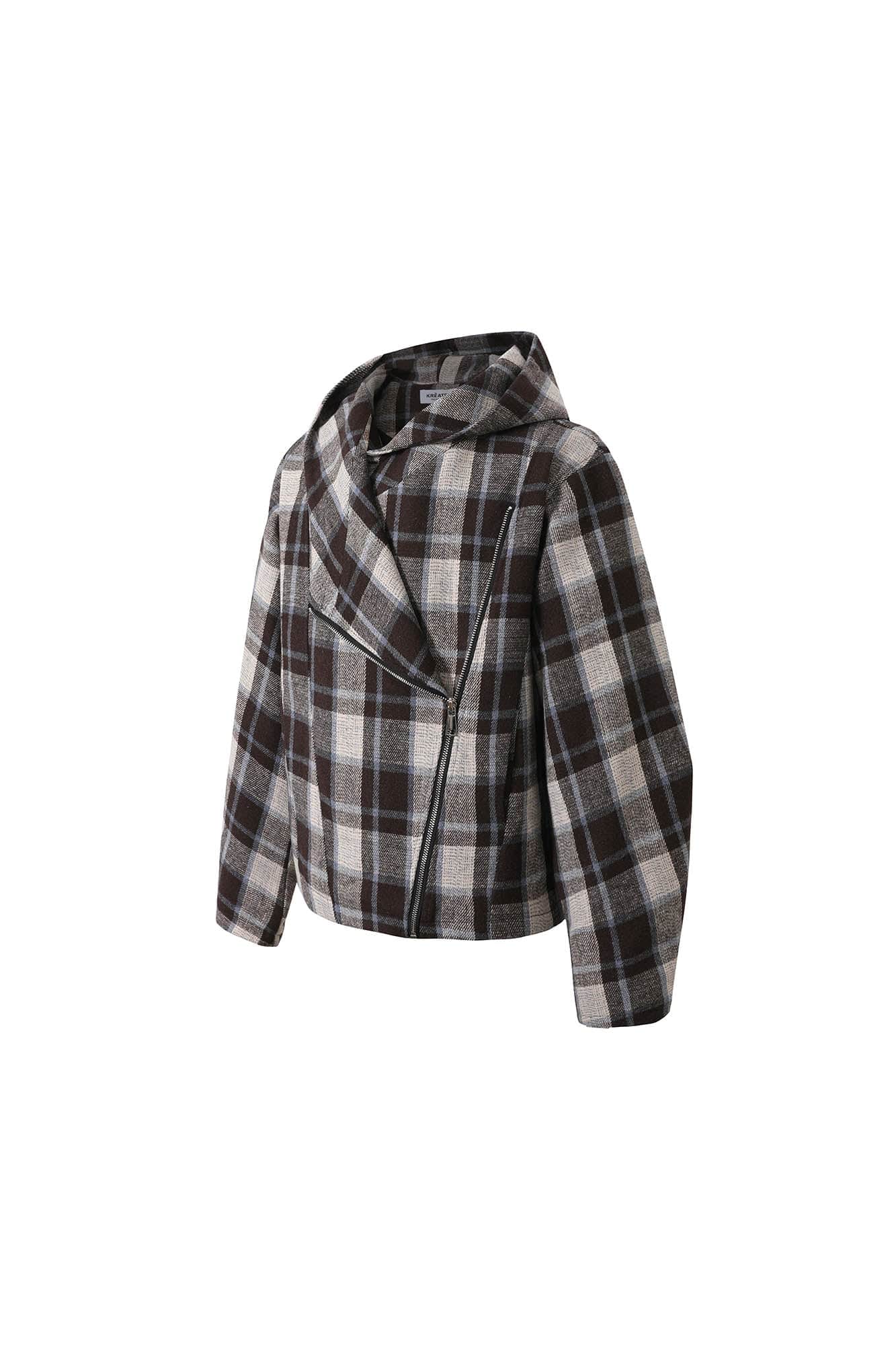 KREATE Asymmetrical Zipper Hooded Jacket, premium urban and streetwear designers apparel on PROJECTISR.com, KREATE
