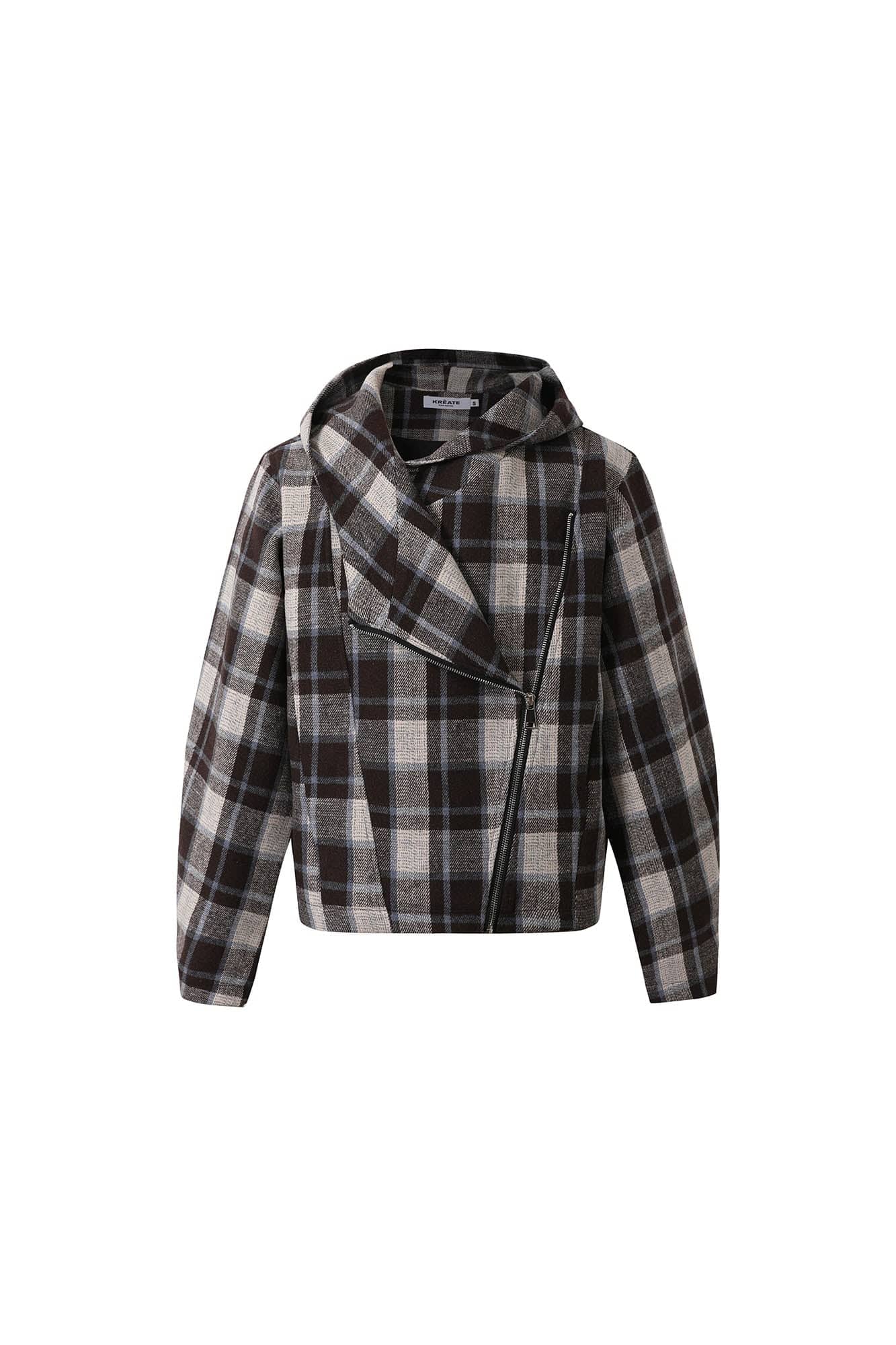 KREATE Asymmetrical Zipper Hooded Jacket, premium urban and streetwear designers apparel on PROJECTISR.com, KREATE