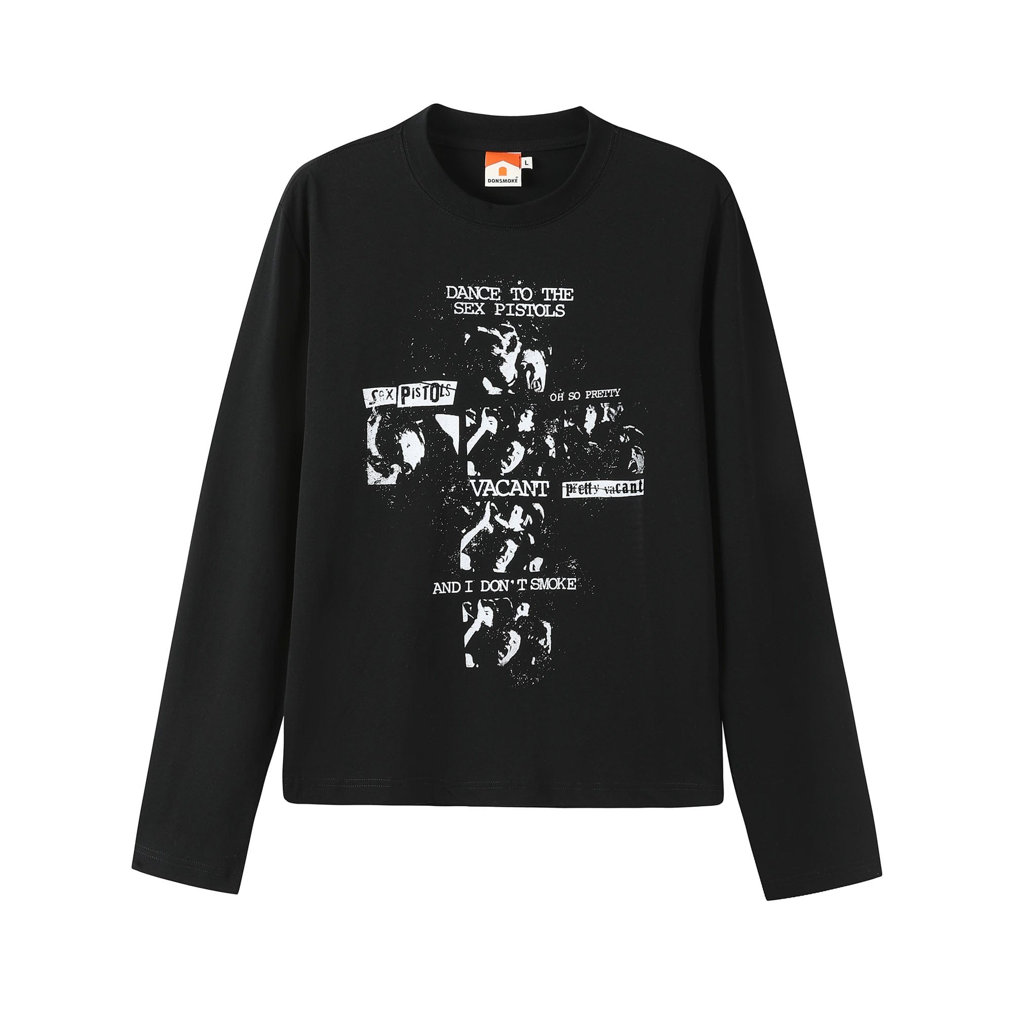 DONSMOKE Punk Cross Collage Graphic Sorona Long-Sleeve Tee, premium urban and streetwear designers apparel on PROJECTISR.com, DONSMOKE