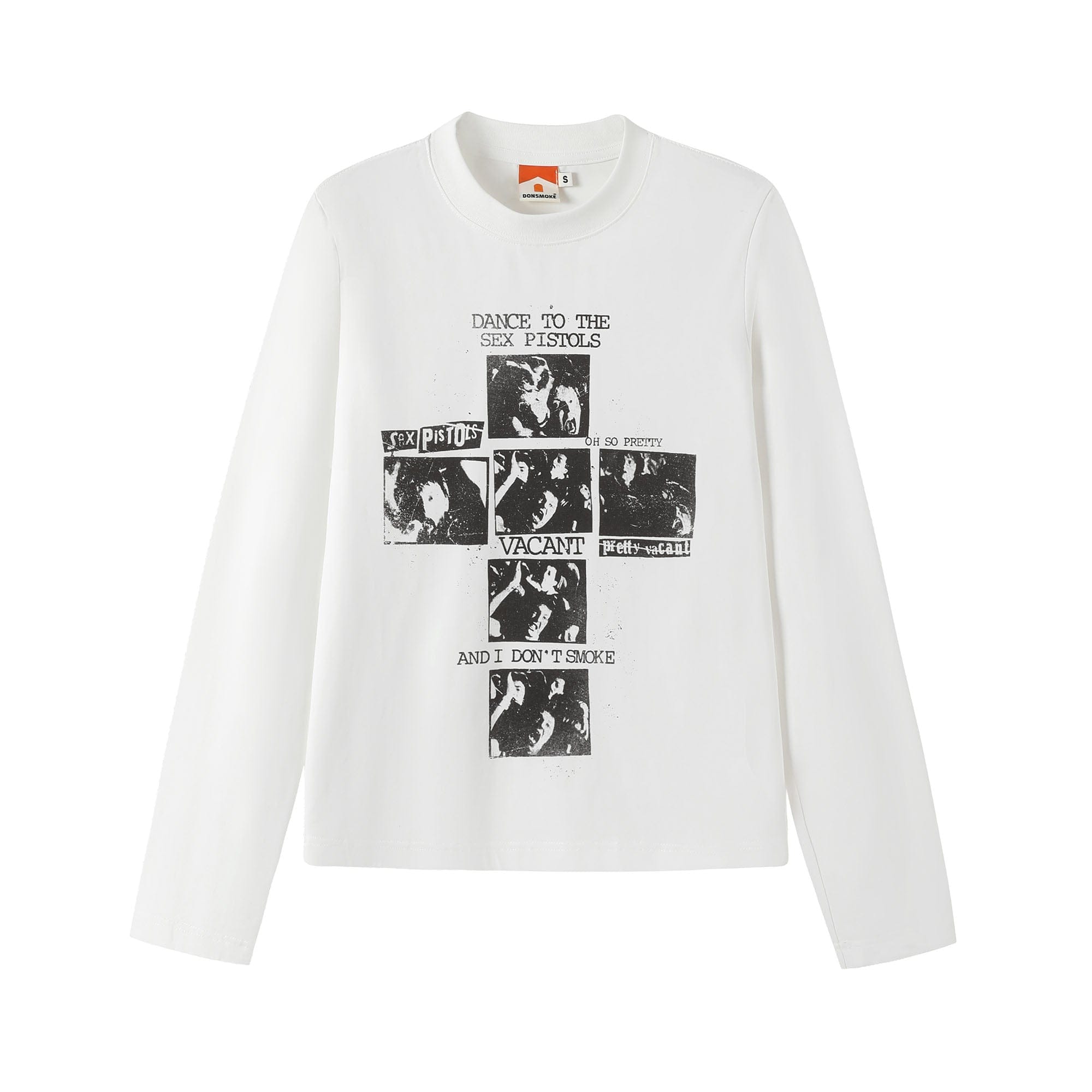 DONSMOKE Punk Cross Collage Graphic Sorona Long-Sleeve Tee, premium urban and streetwear designers apparel on PROJECTISR.com, DONSMOKE