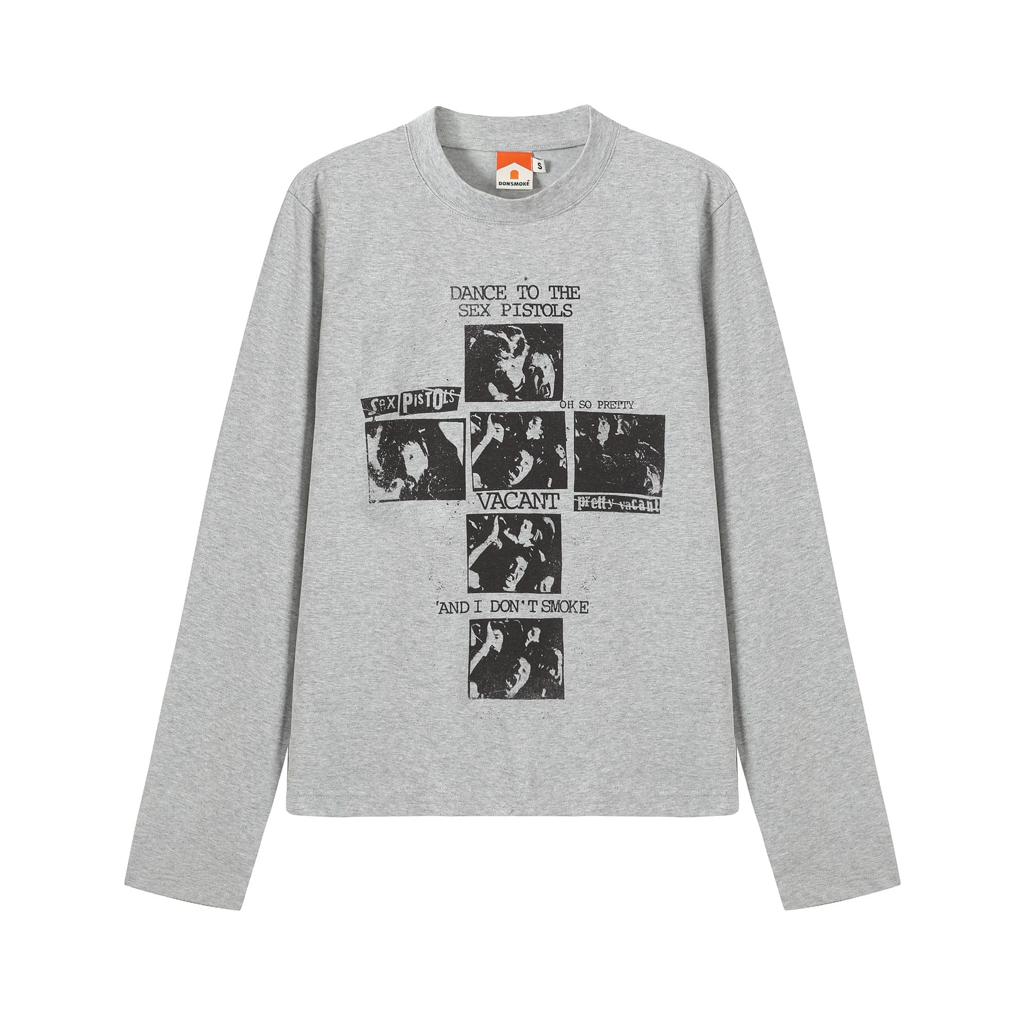 DONSMOKE Punk Cross Collage Graphic Sorona Long-Sleeve Tee, premium urban and streetwear designers apparel on PROJECTISR.com, DONSMOKE