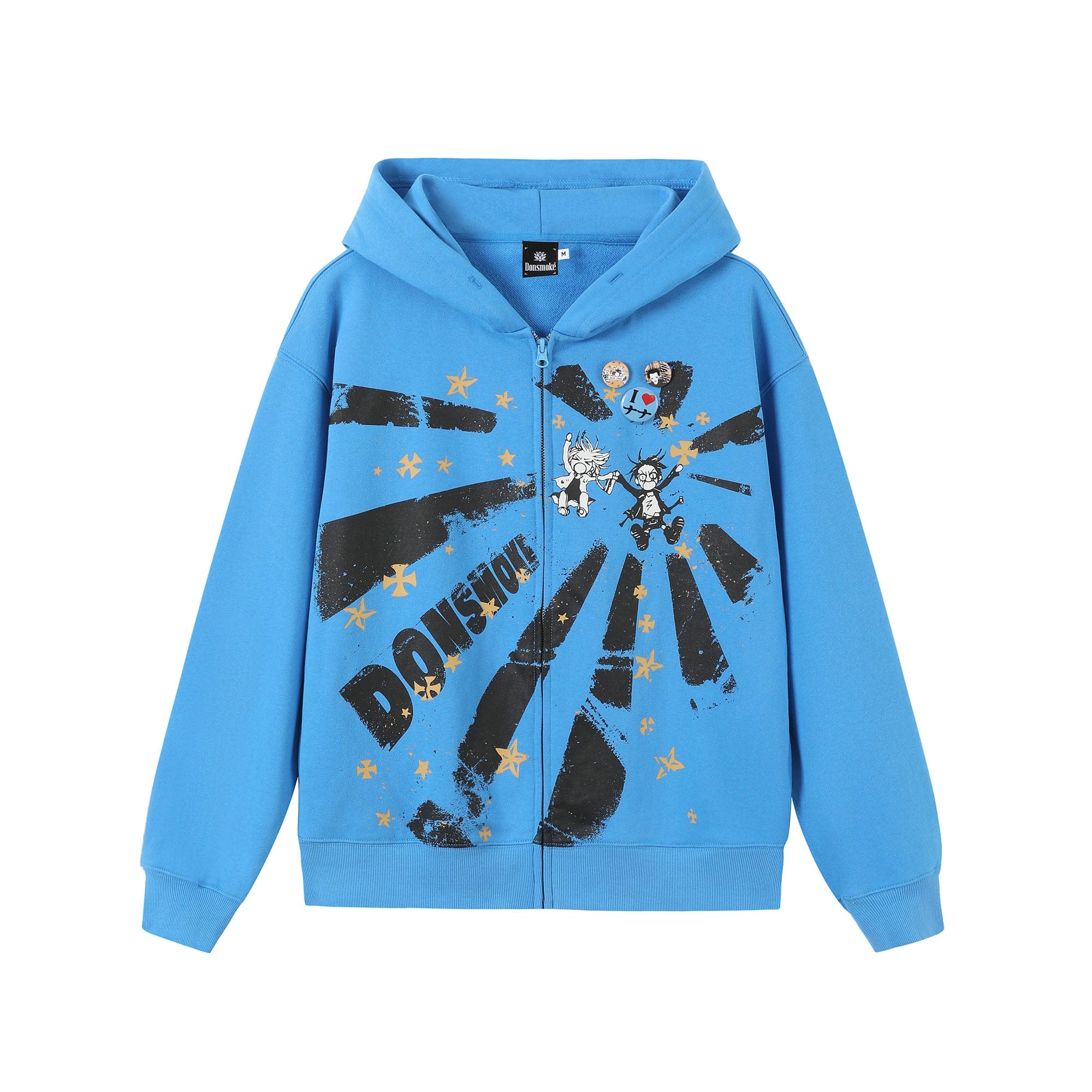 DONSMOKE × NANA Anime Graffiti Radiant Graphic Zip-Up Hoodie, premium urban and streetwear designers apparel on PROJECTISR.com, DONSMOKE