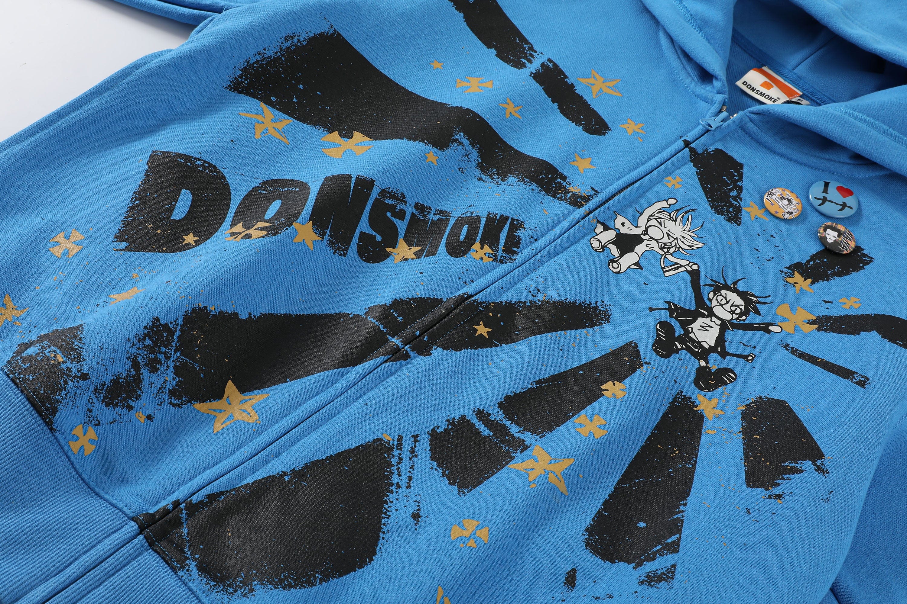 DONSMOKE × NANA Anime Graffiti Radiant Graphic Zip-Up Hoodie, premium urban and streetwear designers apparel on PROJECTISR.com, DONSMOKE