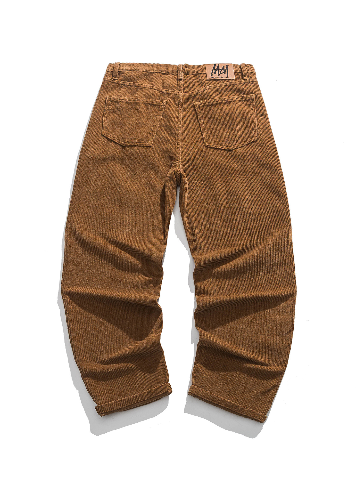 ME DA IGUAL Embroidered Corduroy Straight-Leg Pants