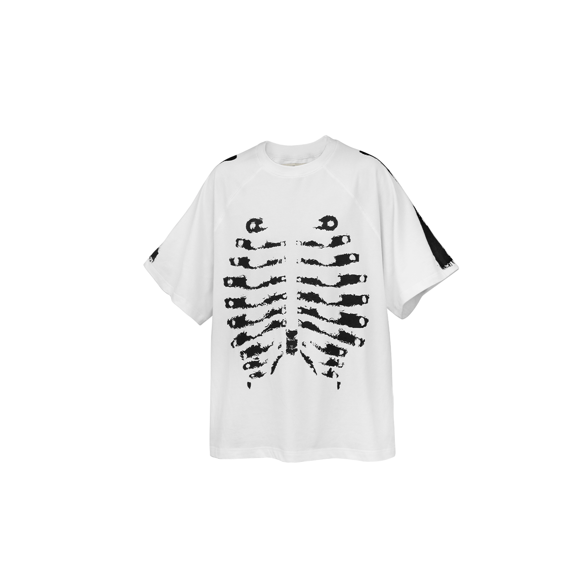 RELABEL Distressed Skeleton Graphic Oversized T-Shirt, premium urban and streetwear designers apparel on PROJECTISR.com, RELABEL
