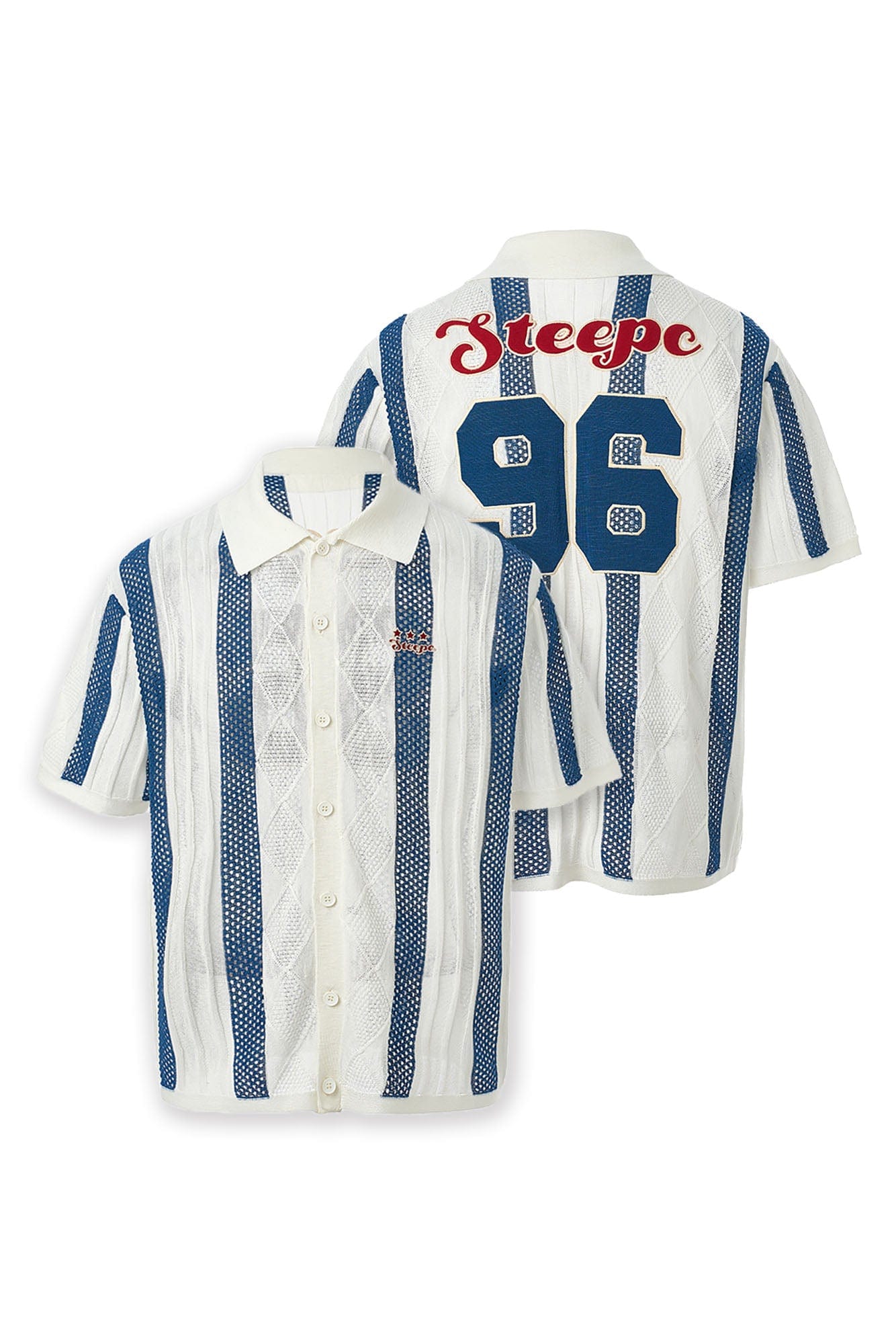 STEEPC No.96 Patchwork Striped Knit Half Shirt, premium urban and streetwear designers apparel on PROJECTISR.com, STEEPC