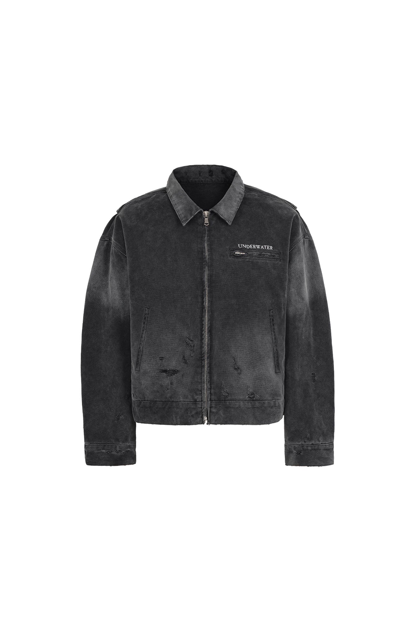 UNDERWATER Dying Art Distressed Jacket, premium urban and streetwear designers apparel on PROJECTISR.com, UNDERWATER