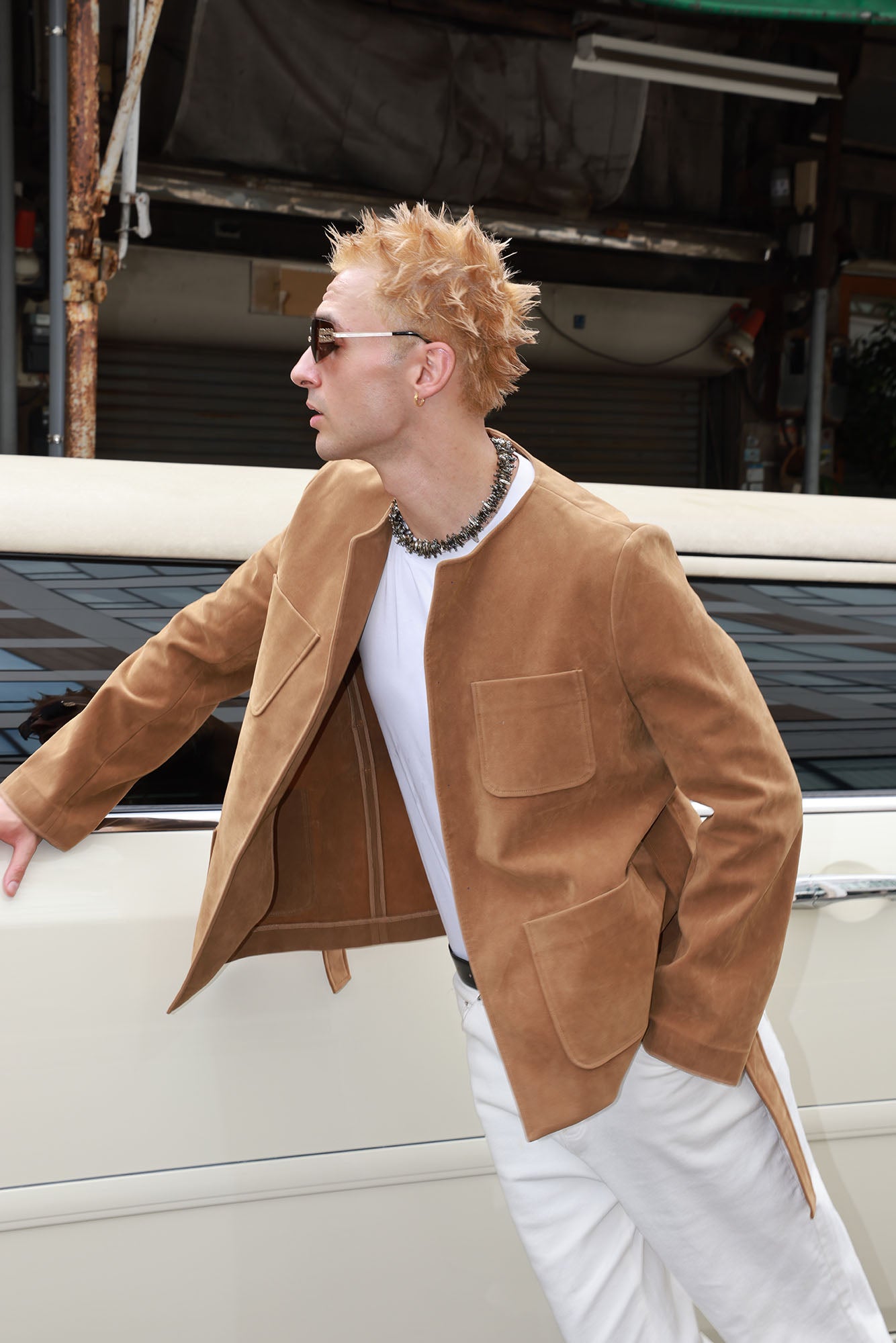 SOURPLUM Essential Suede Multi-Pocket Jacket