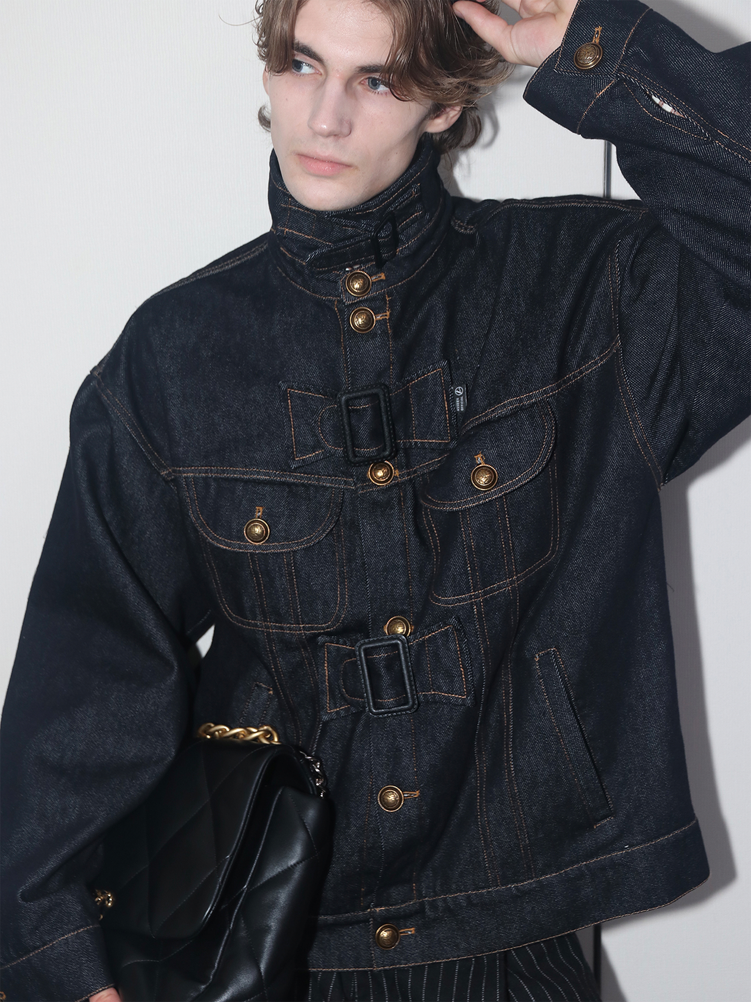 ASSEEN Detachable Faux Fur Linner Denim Jacket