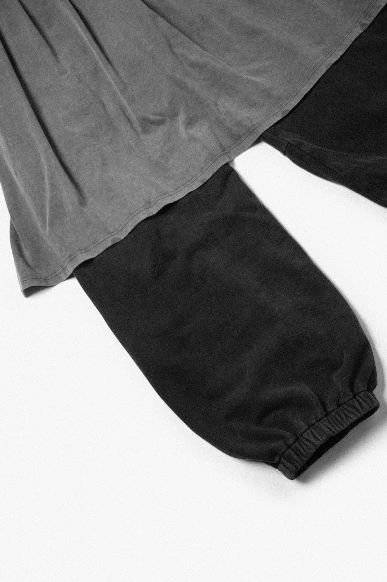 RELABEL Detachable Back Flap Draped Balloon Pants Gray, premium urban and streetwear designers apparel on PROJECTISR.com, RELABEL