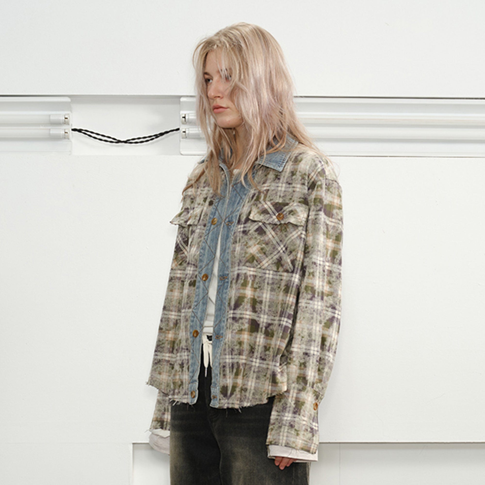 KREATE Denim Spliced Macarons Jacket