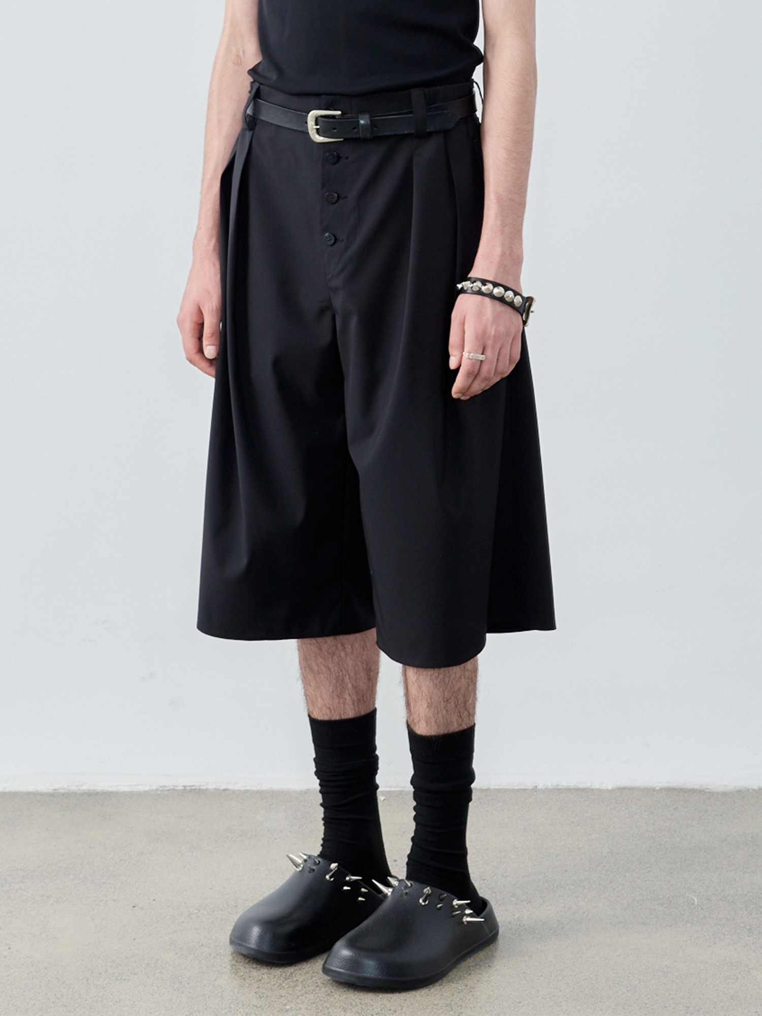 GRAINMUSTARD High-Waist Pleated Wool-Blend Cropped Trousers