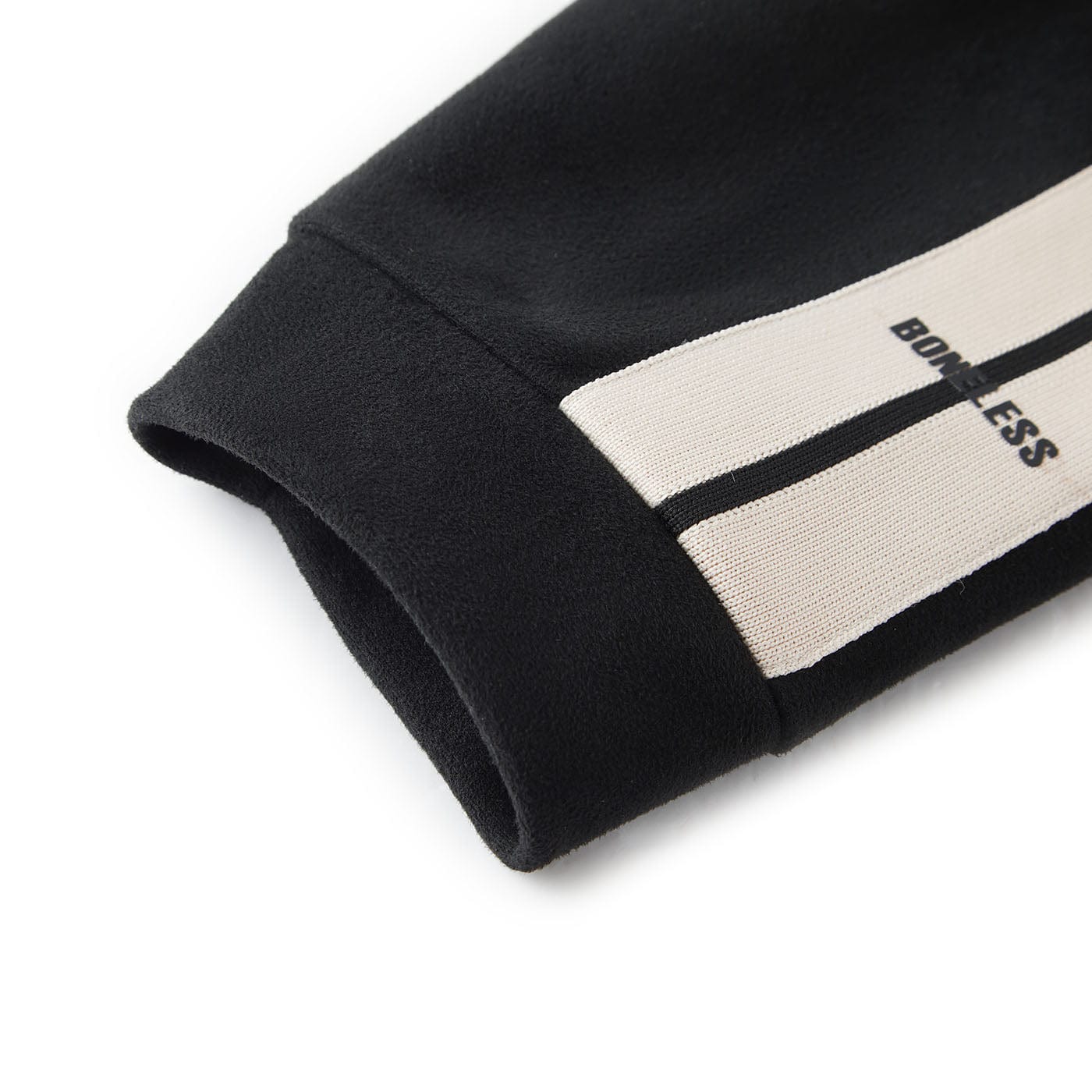 BONELESS Contrasted Striped Faux Suede Jacket, premium urban and streetwear designers apparel on PROJECTISR.com, BONELESS