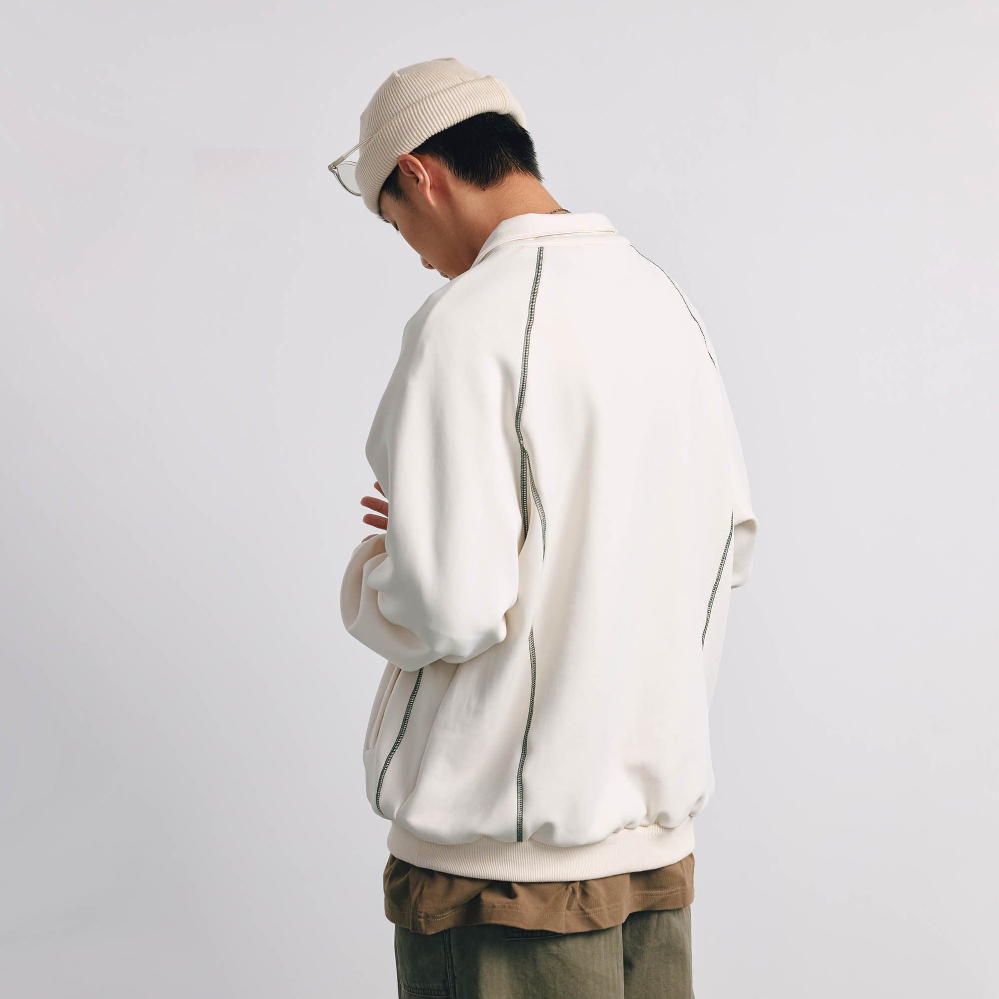 BANANA CLUB Stitch Half-Zip Pullover Sweatshirt, premium urban and streetwear designers apparel on PROJECTISR.com, BANANA CLUB