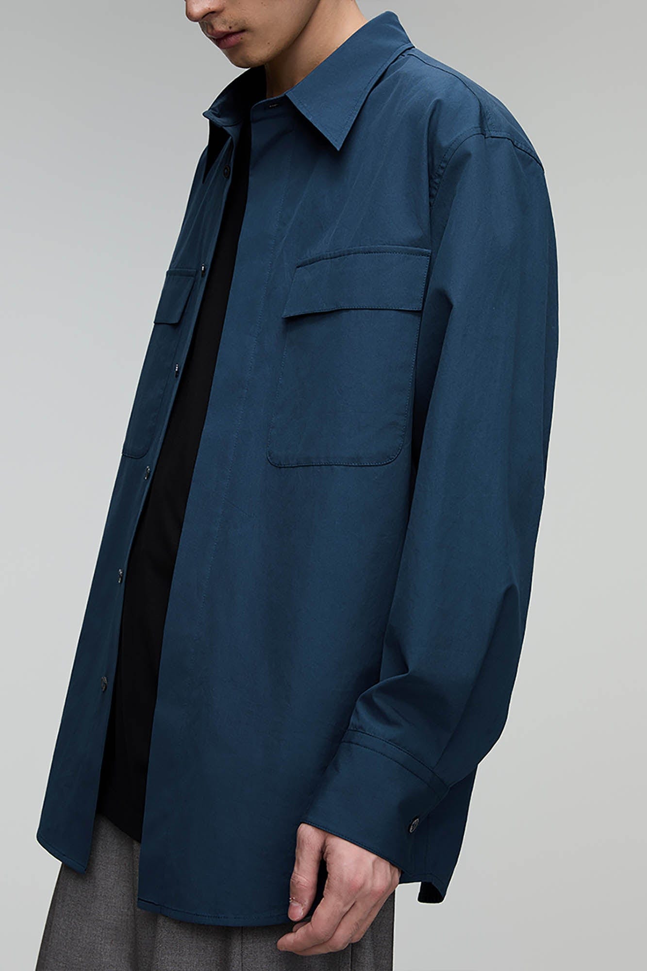 OPICLOTH Utility Pocket Oversized Shirt, premium urban and streetwear designers apparel on PROJECTISR.com, OPICLOTH