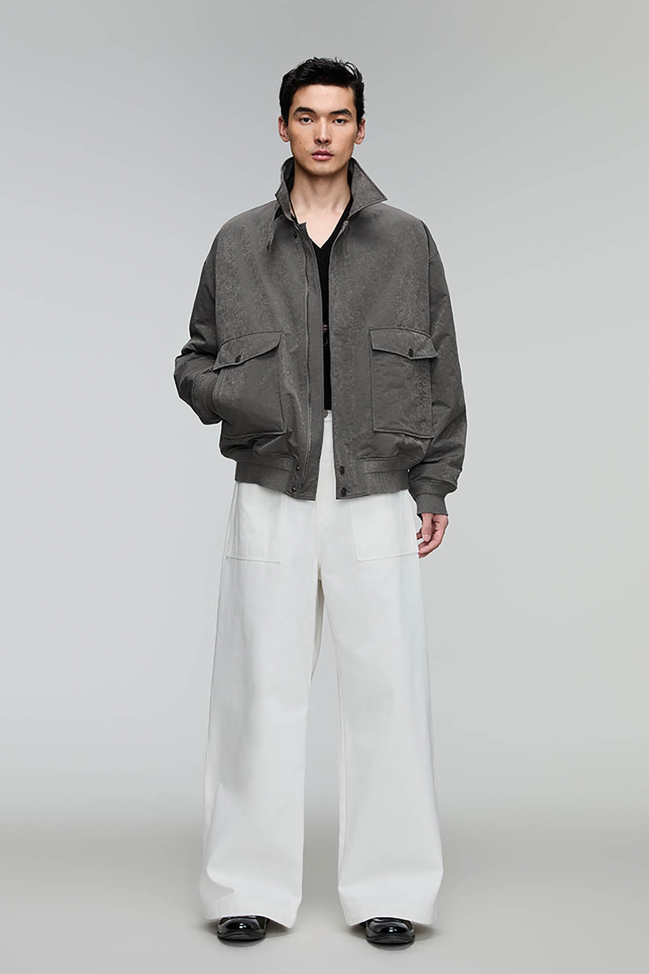 OPICLOTH Retro Stand-Collar Bomber Jacket, premium urban and streetwear designers apparel on PROJECTISR.com, OPICLOTH