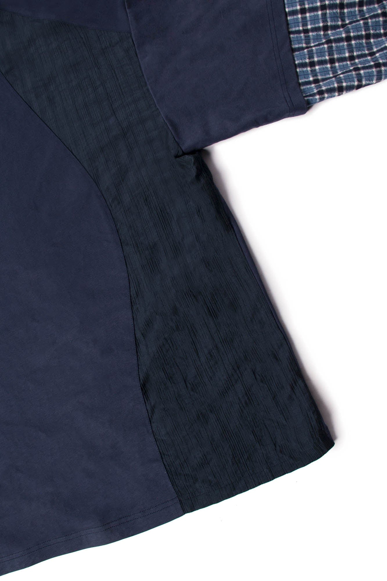 RELABEL Checked Detachable Hood Layered Shirt