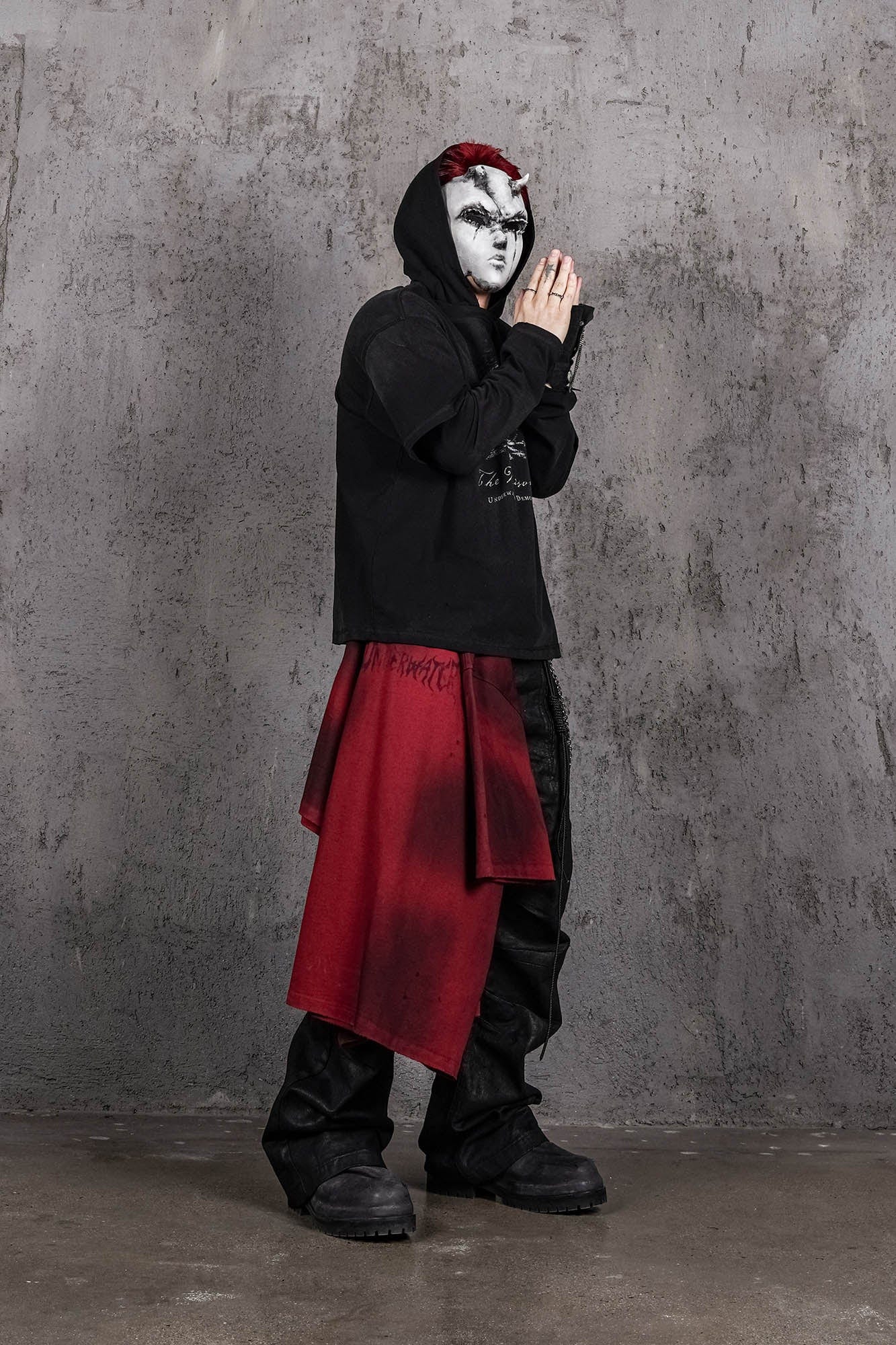 UNDERWATER The Prisoner Distressed Layered Hoodie, premium urban and streetwear designers apparel on PROJECTISR.com, UNDERWATER