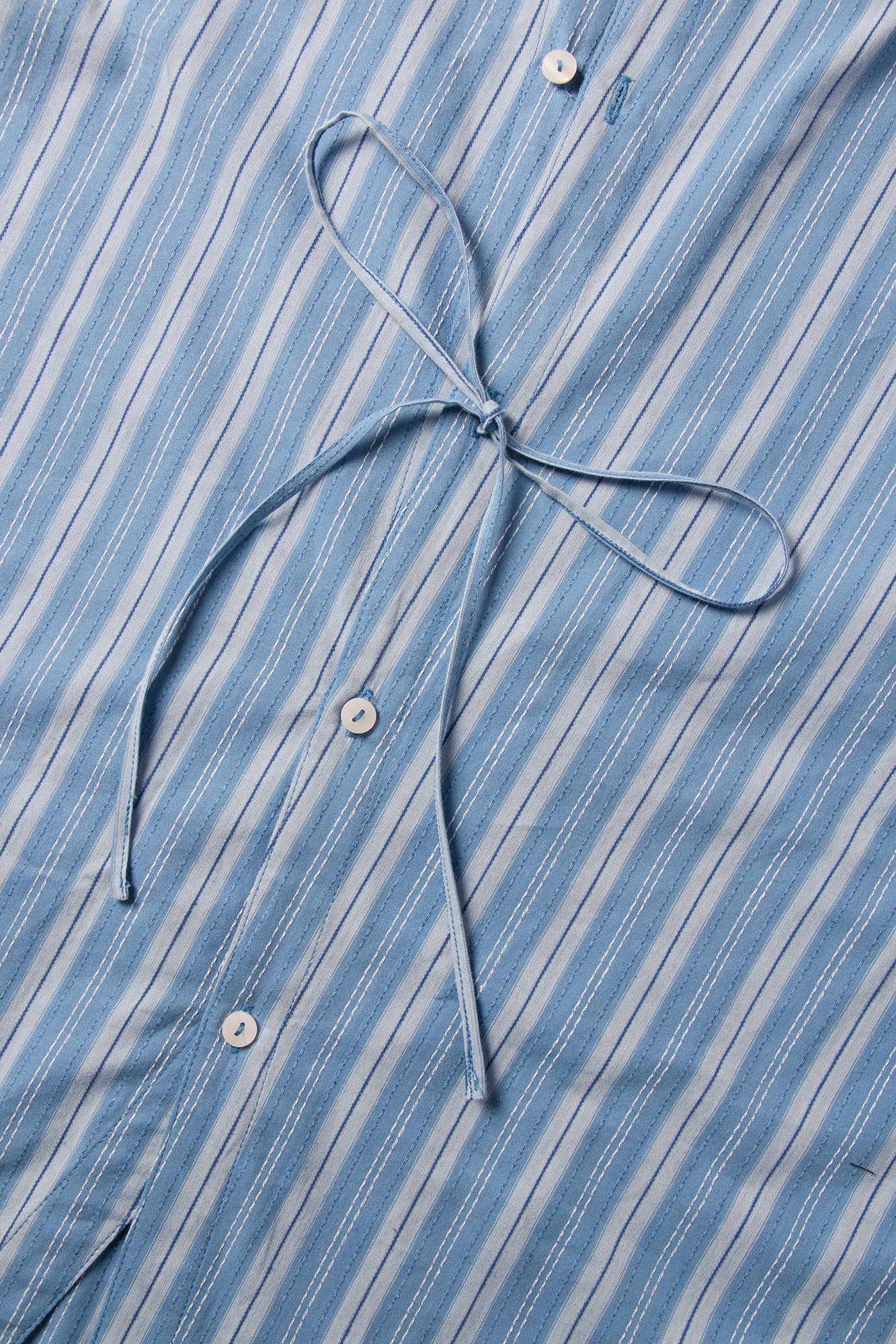 RELABEL Stripe Button-Up Oversized Shirt Blue, premium urban and streetwear designers apparel on PROJECTISR.com, RELABEL