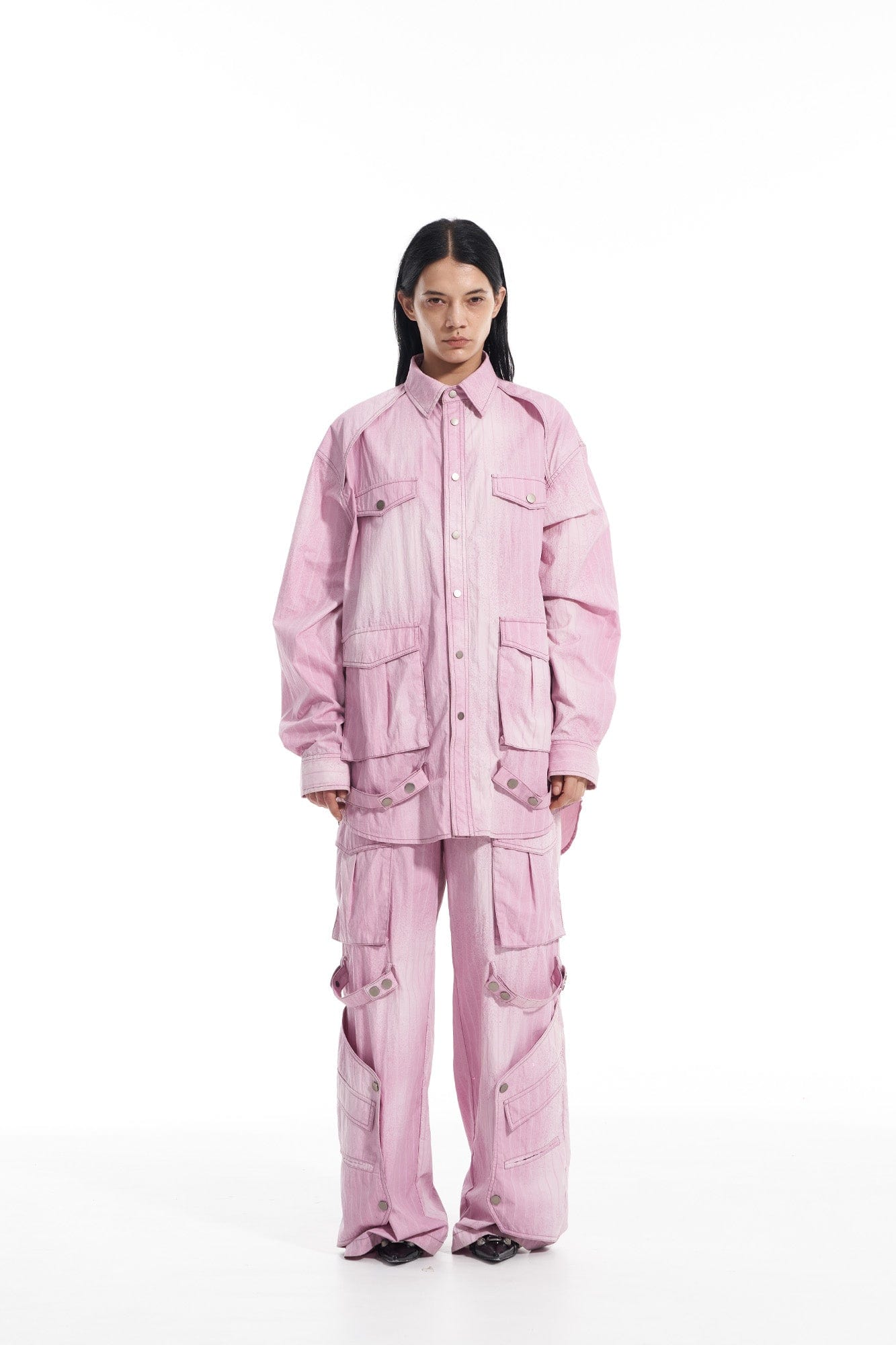 VANN VALRENCE Washed Multi-Pocket Striped Utility Shirt, premium urban and streetwear designers apparel on PROJECTISR.com, VANN VALRENCE