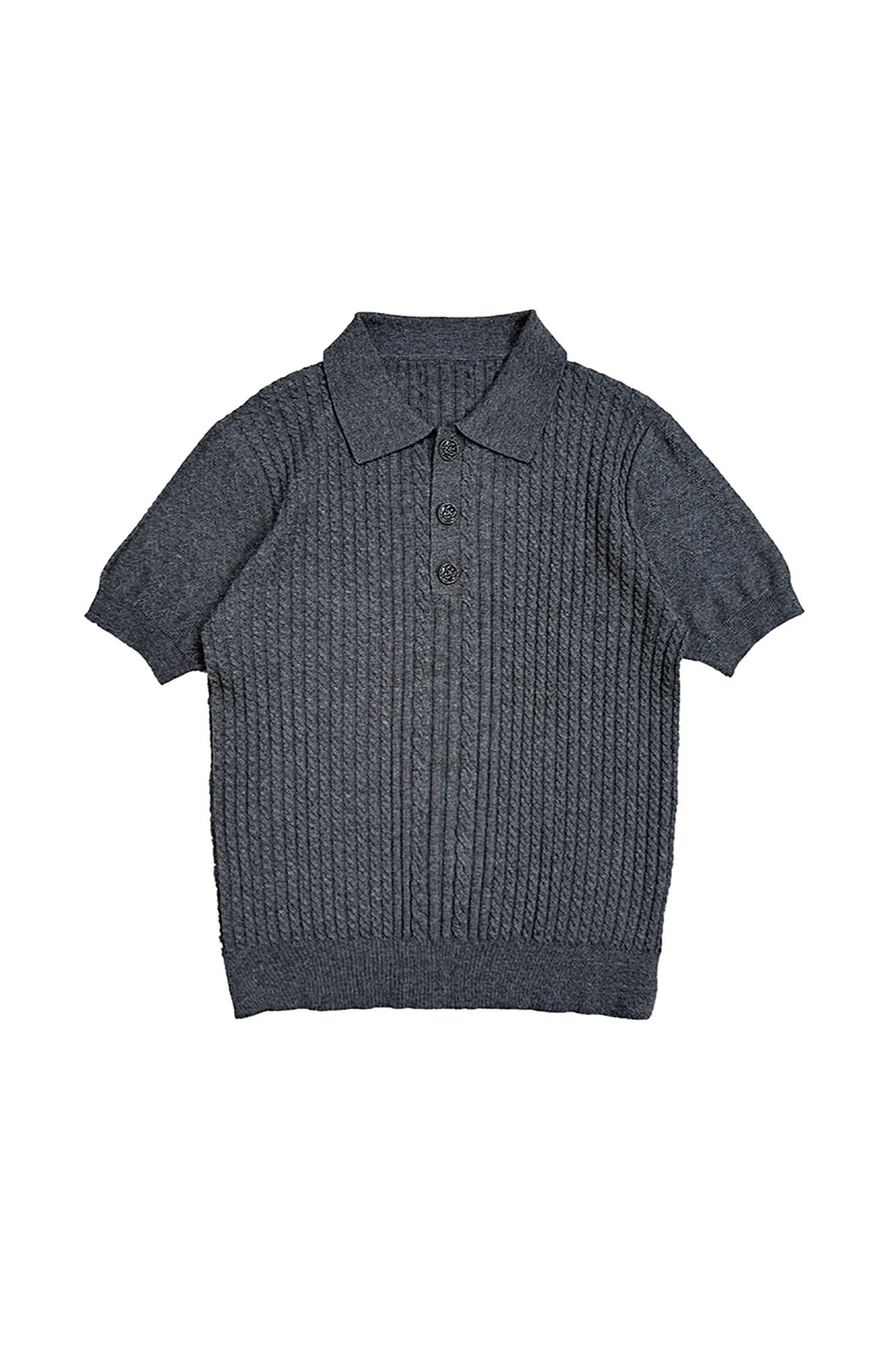 RICHILL Cable-Knit Polo T-Shirt, premium urban and streetwear designers apparel on PROJECTISR.com, RICHILL