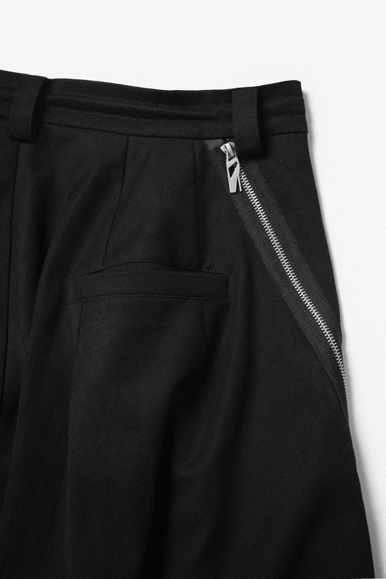 RELABEL Drop-Crotch Pleated Wide-Leg Pants, premium urban and streetwear designers apparel on PROJECTISR.com, RELABEL