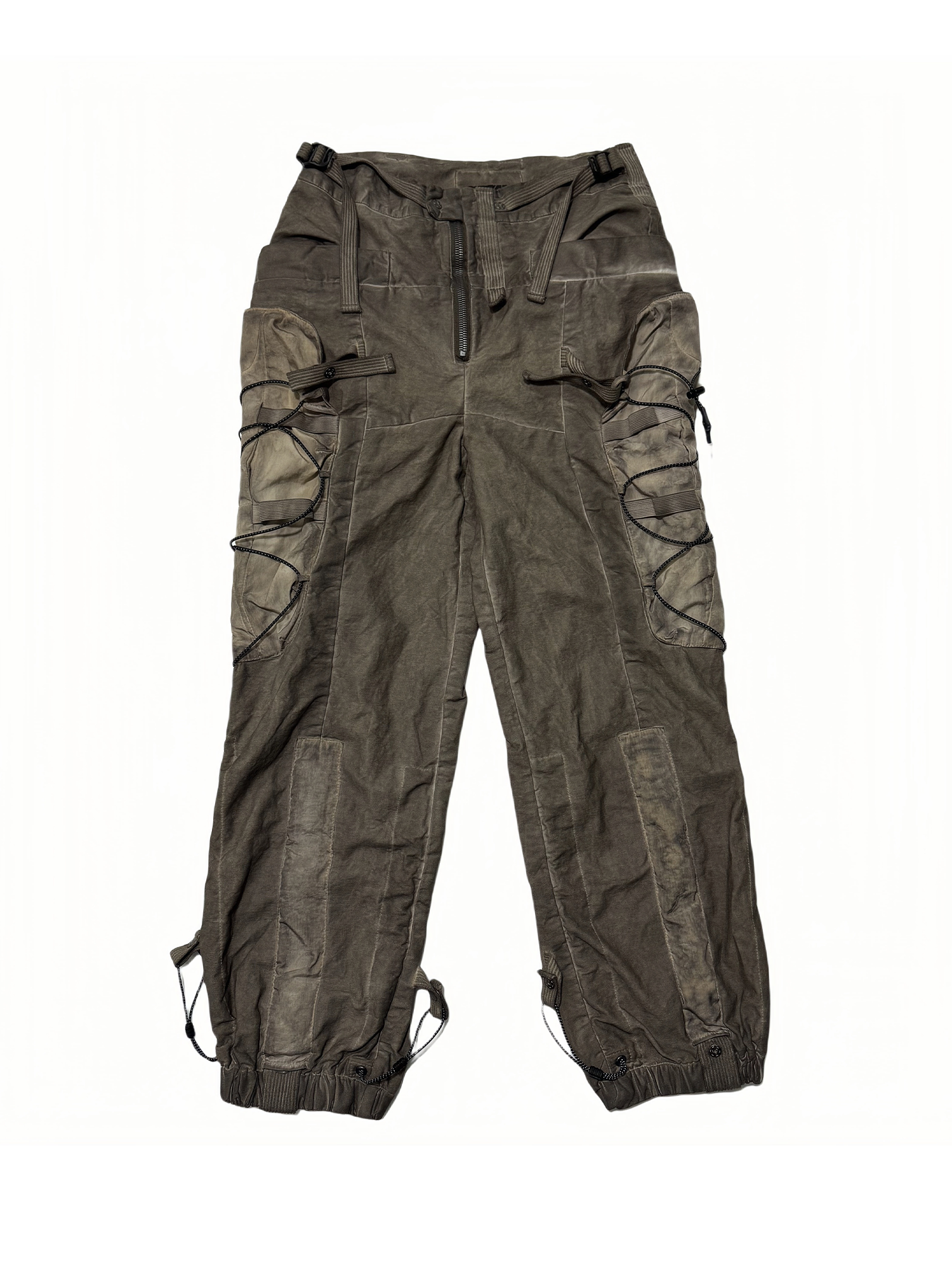 STEAM Washed Multi-Pocket Detachable Waist Bag Cargo Pants