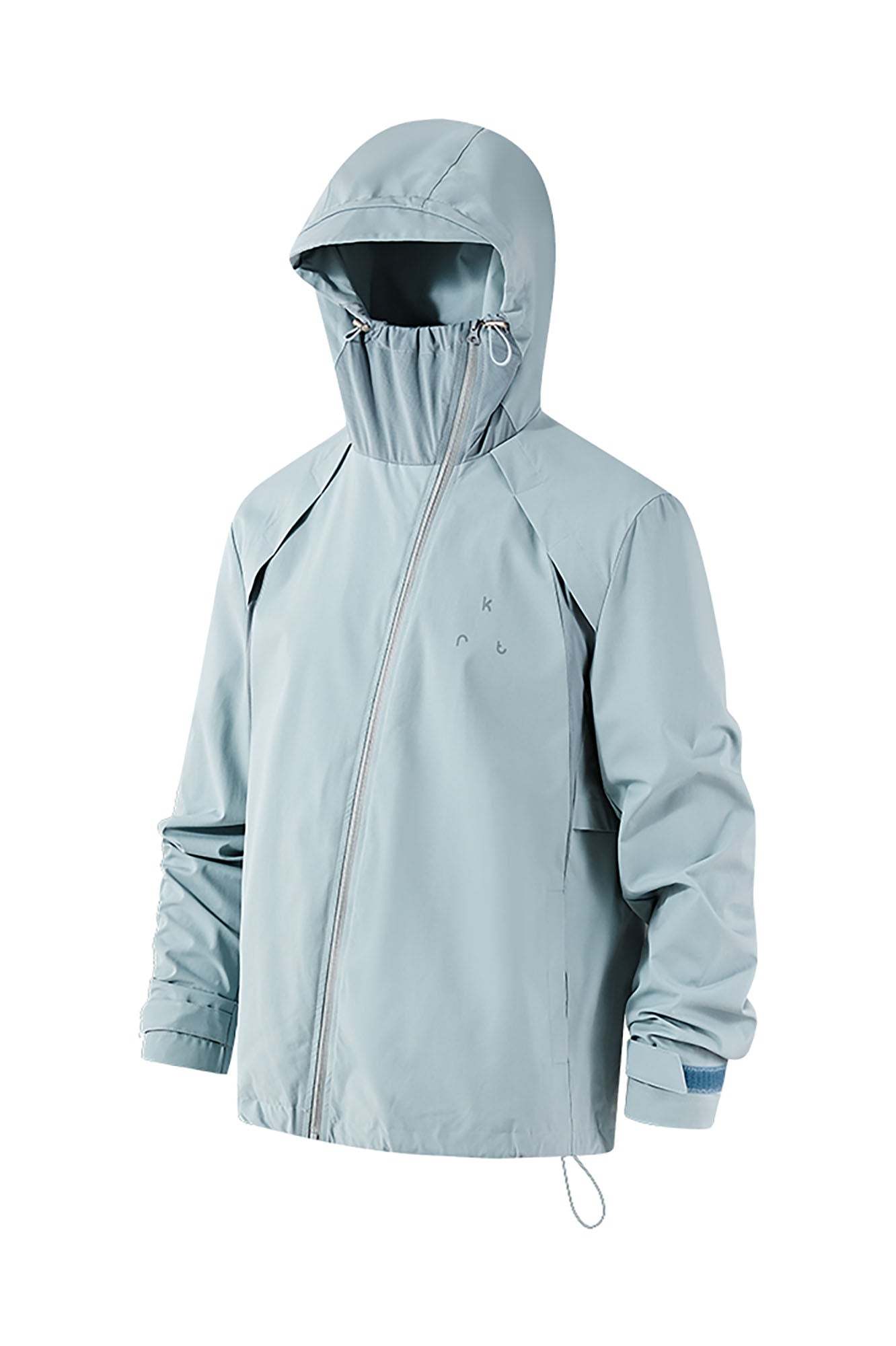 KREATE Asymmetric-Zip Teflon Hooded Jacket, premium urban and streetwear designers apparel on PROJECTISR.com, KREATE