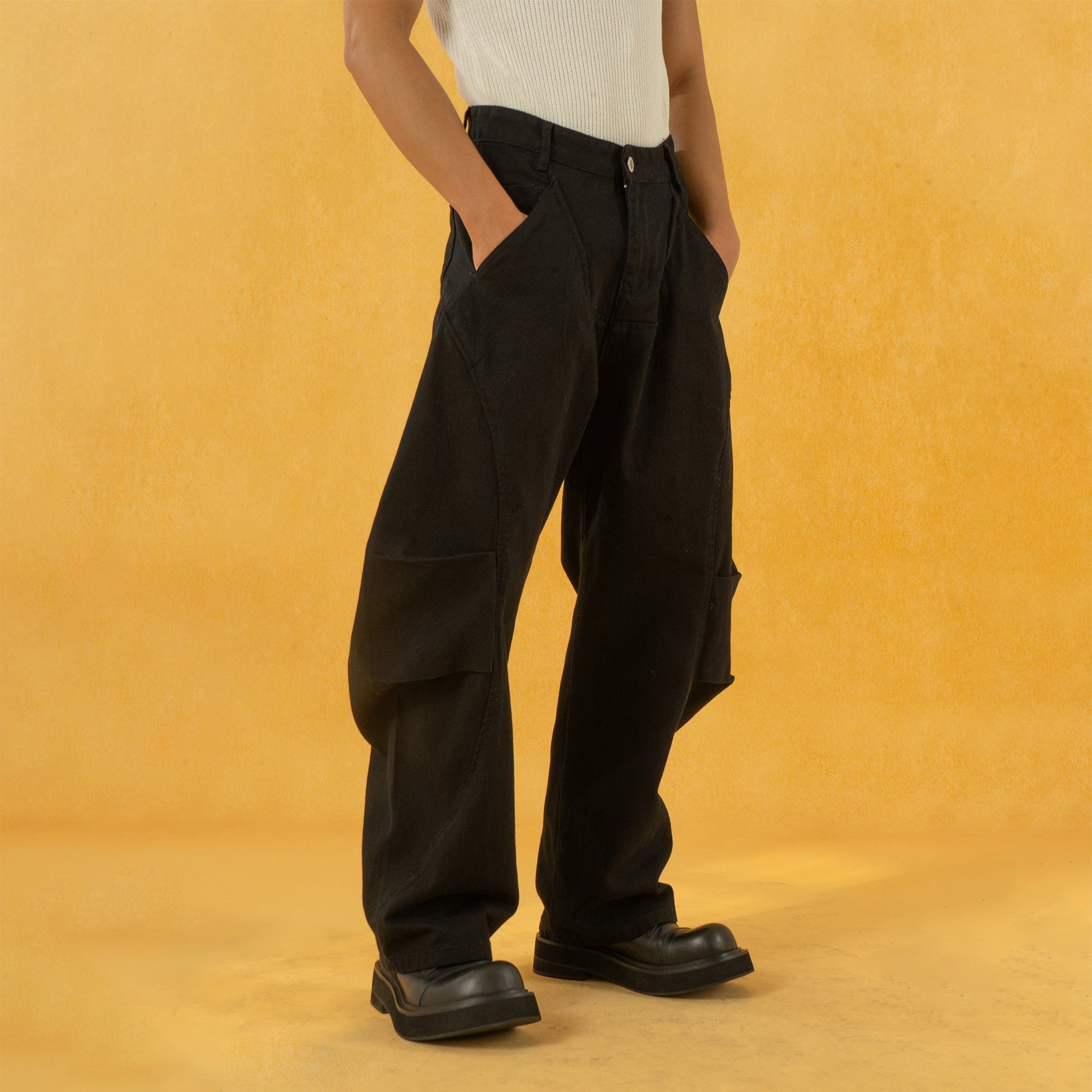 CLP Deconstructed Pleated Button Wide-Leg Pants, premium urban and streetwear designers apparel on PROJECTISR.com, CLP