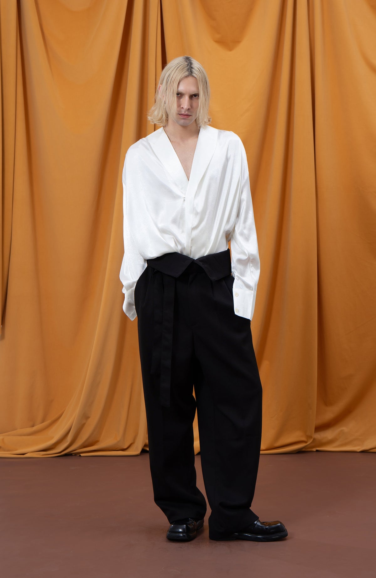 CLP Retro Satin Lapel Oversized Shirt