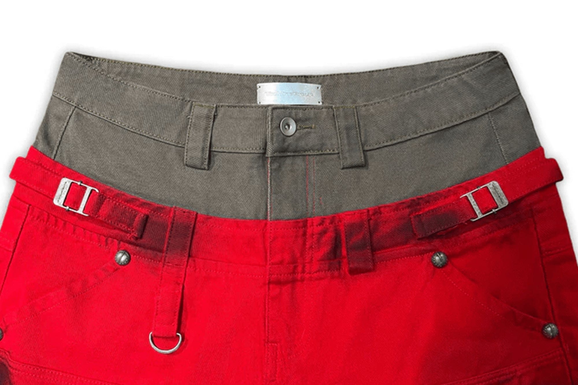 TECNINEGROUP Washed Detachable Reflective Firefighter Cargo Pants Red, premium urban and streetwear designers apparel on PROJECTISR.com, TECNINEGROUP