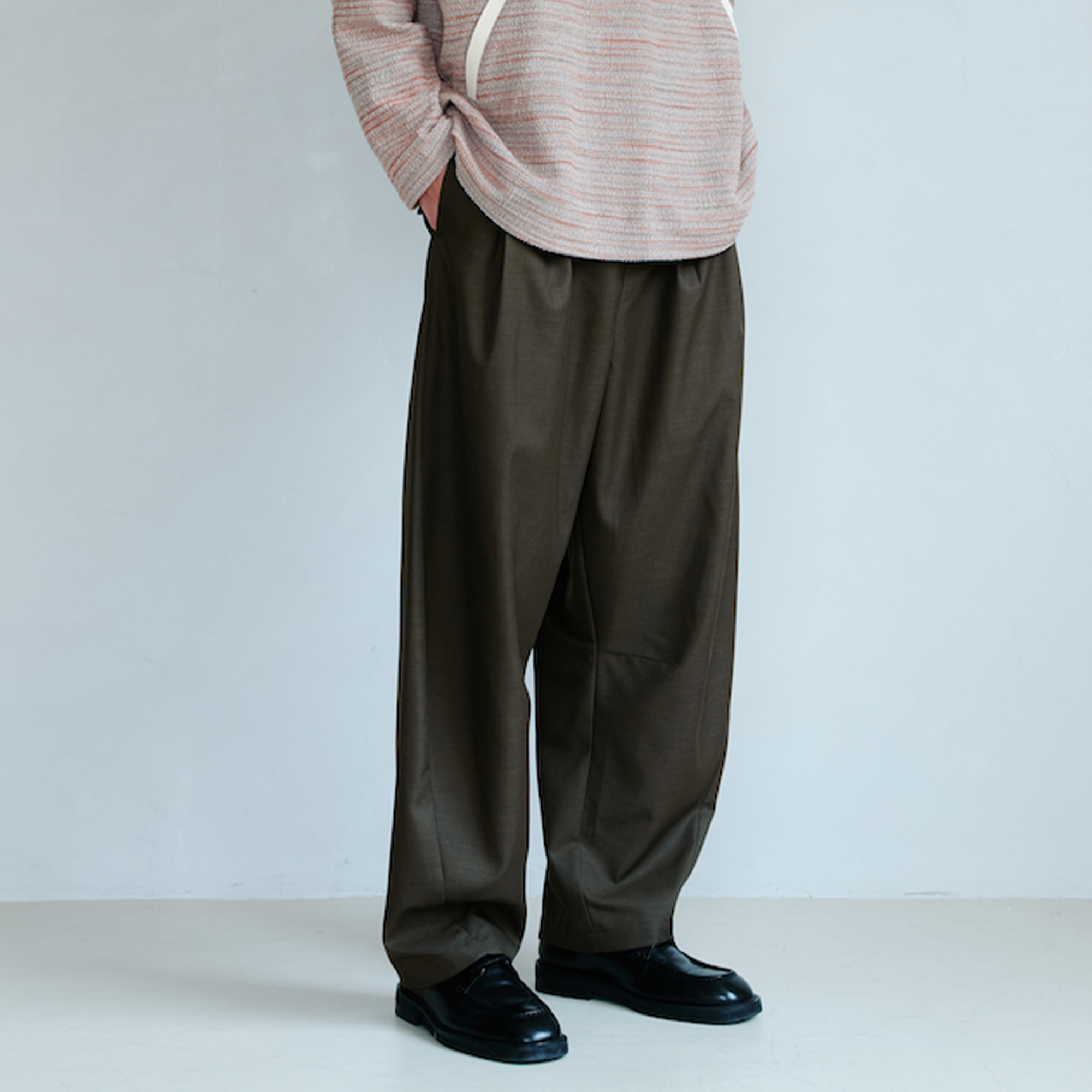 GRAINMUSTARD Retro Pleated High-Waist Wide-Leg Trousers, premium urban and streetwear designers apparel on PROJECTISR.com, GRAINMUSTARD