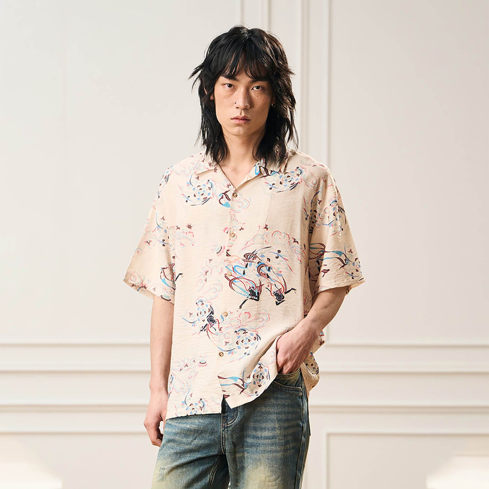 EPIC POETRY Oriental Garden Half Shirt, premium urban and streetwear designers apparel on PROJECTISR.com, EPIC POETRY