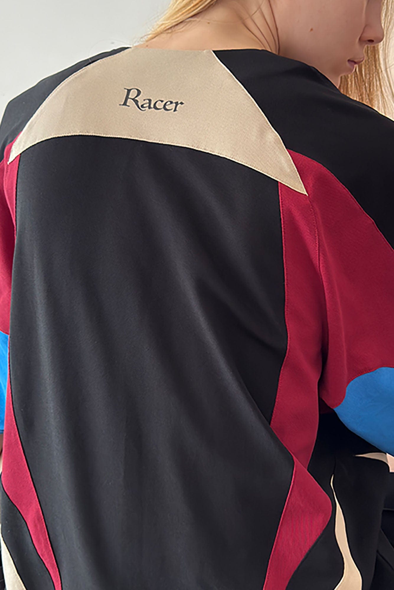 MIICHOUS Racing Contrast Panel Spliced Oversized T-Shirt