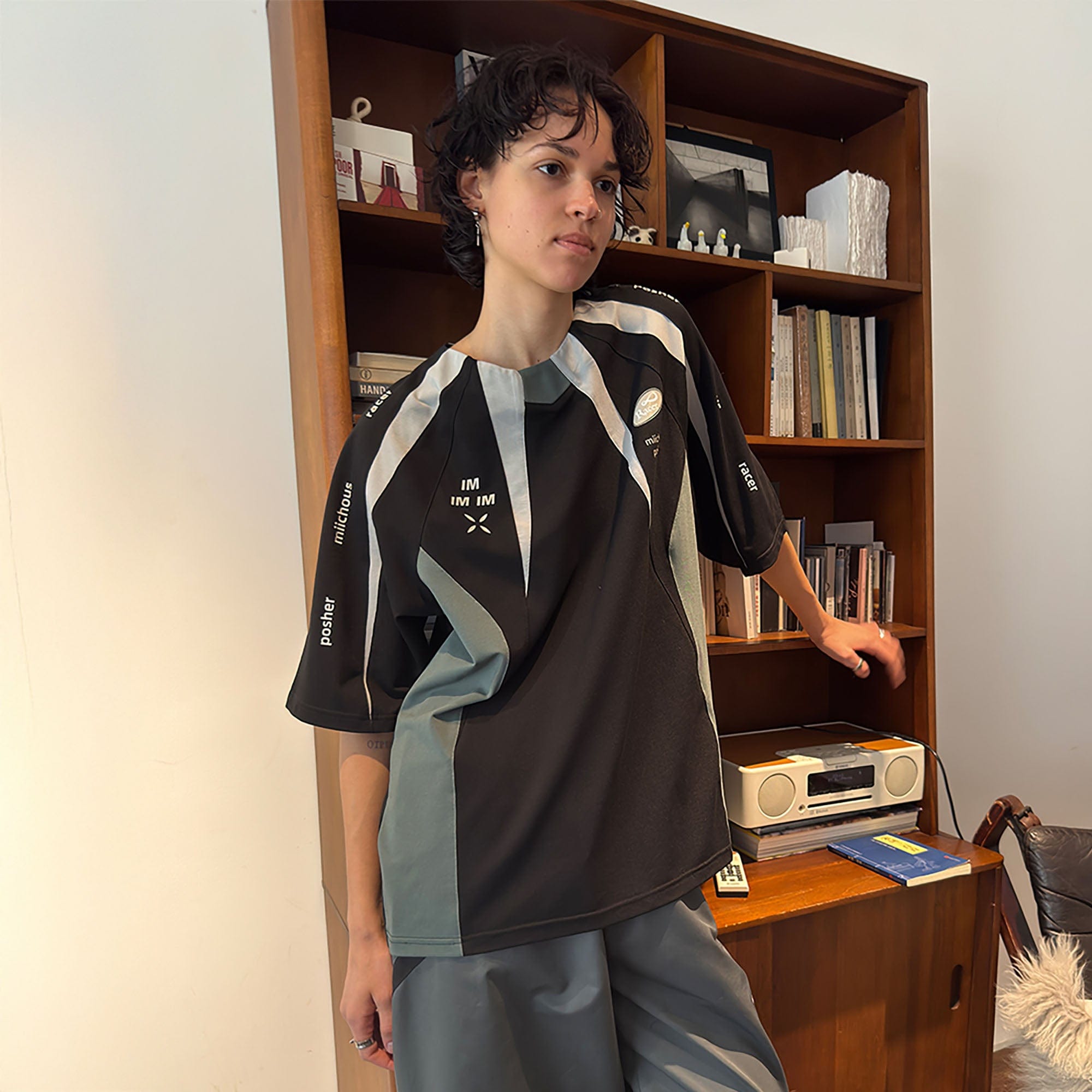 MIICHOUS Racing Contrast Spliced Quick-Dry Raglan T-Shirt