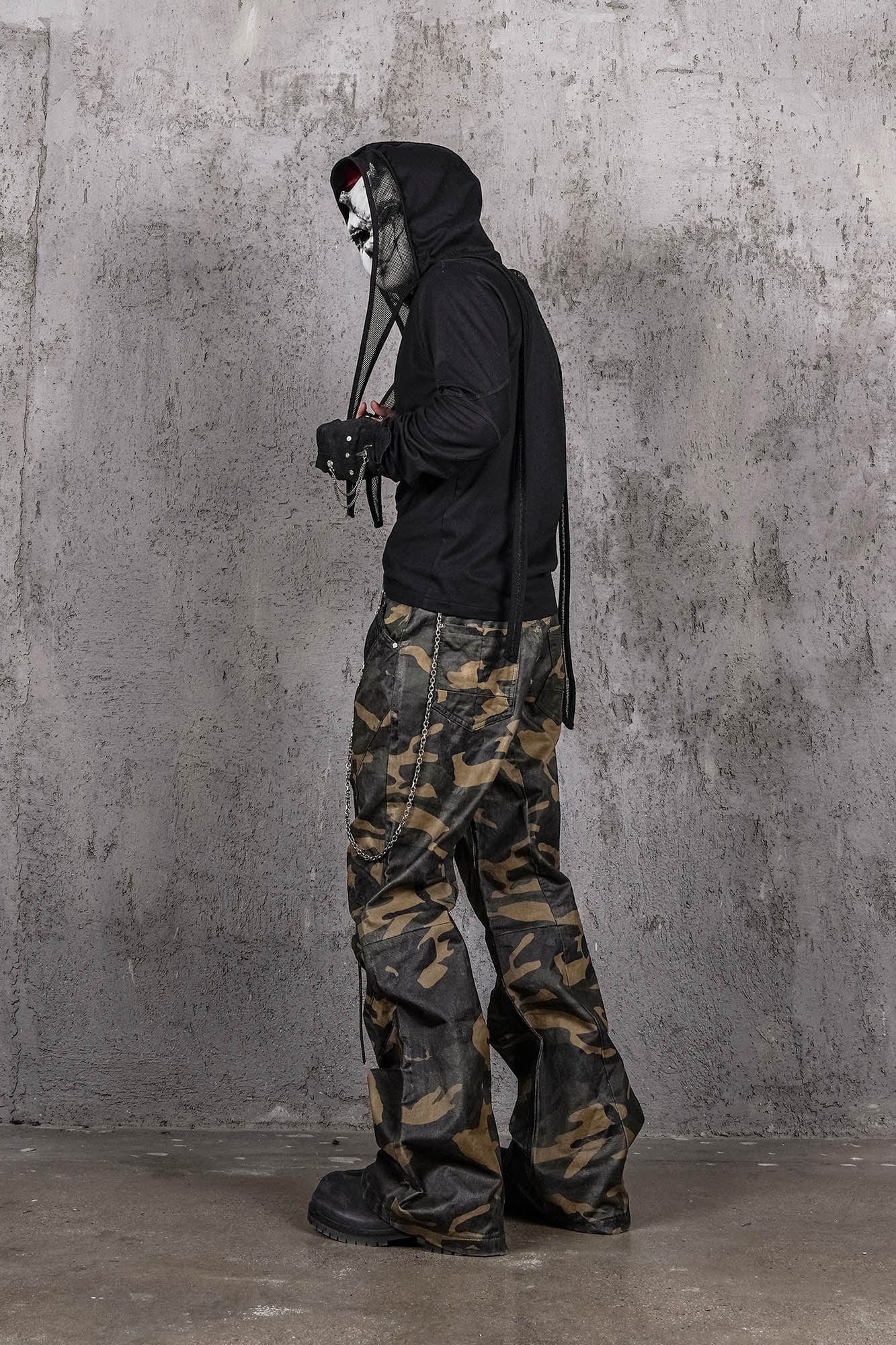 UNDERWATER Mesh-Spliced Long Strap Durag, premium urban and streetwear designers apparel on PROJECTISR.com, UNDERWATER