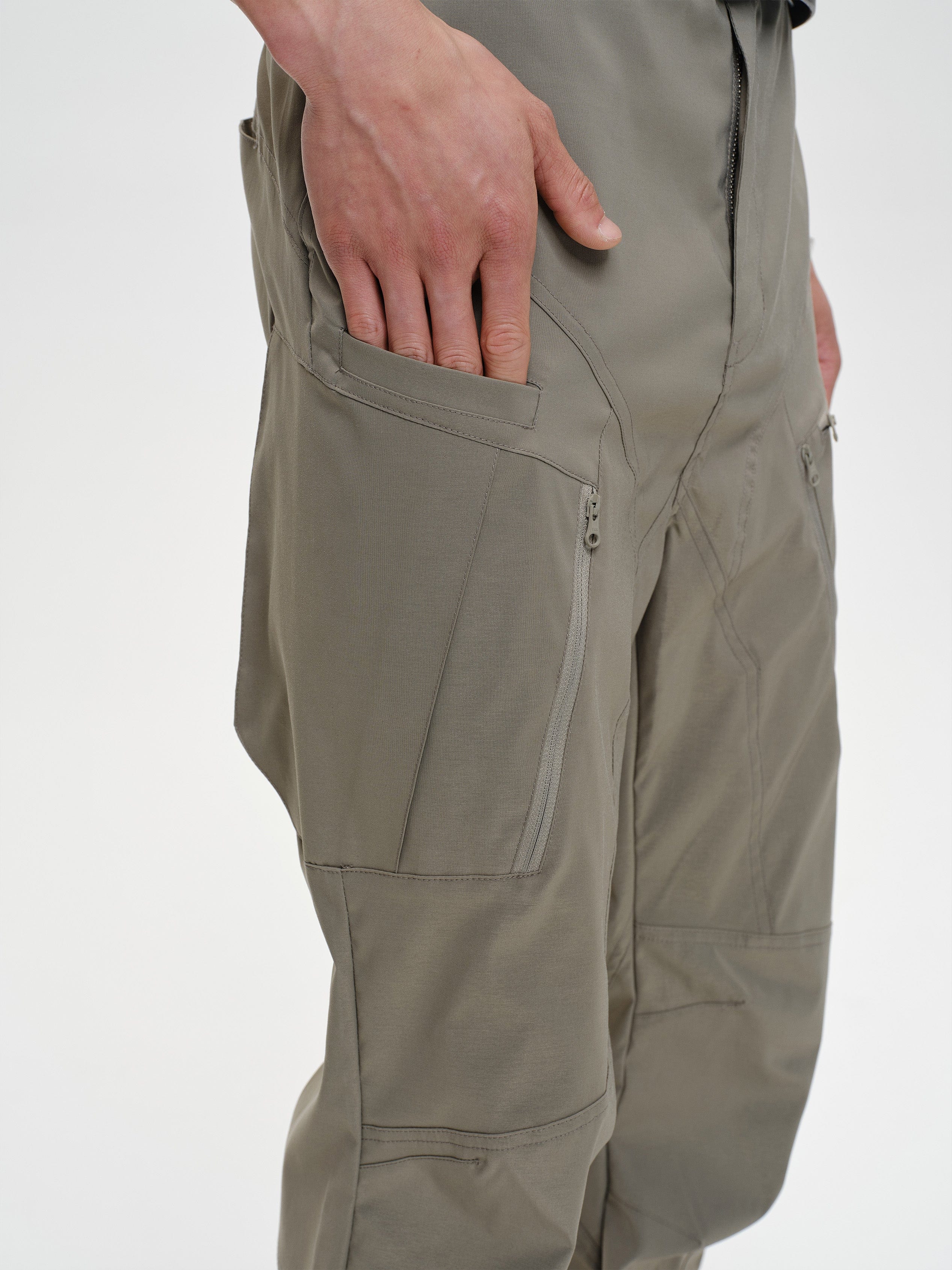 CATSSTAC Tech Paneled Zipper Pockets Elastic Waist Pants, premium urban and streetwear designers apparel on PROJECTISR.com, CATSSTAC