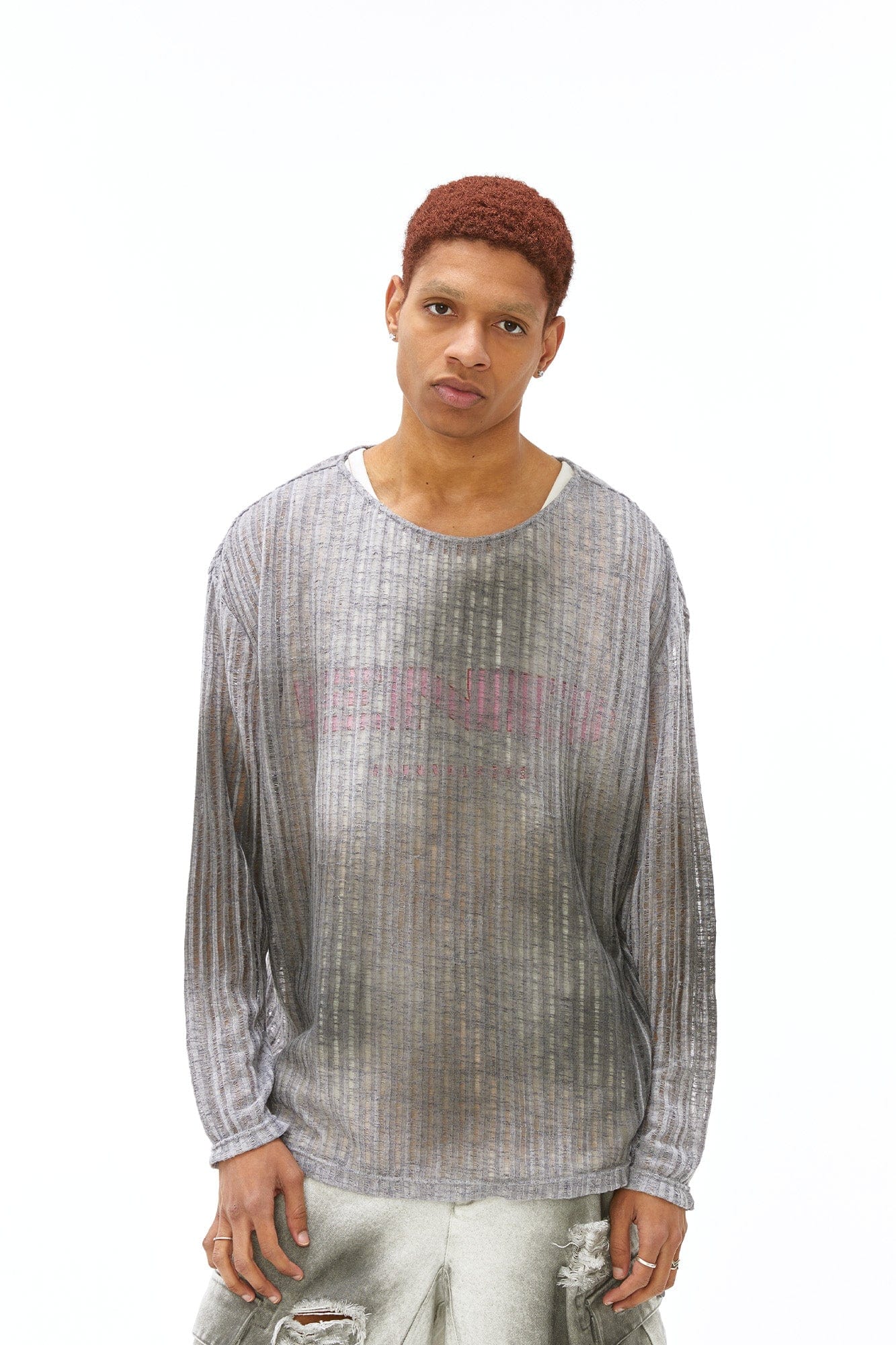 VANN VALRENCE Essential Gradient Sheer Long-Sleeve Tee, premium urban and streetwear designers apparel on PROJECTISR.com, VANN VALRENCE
